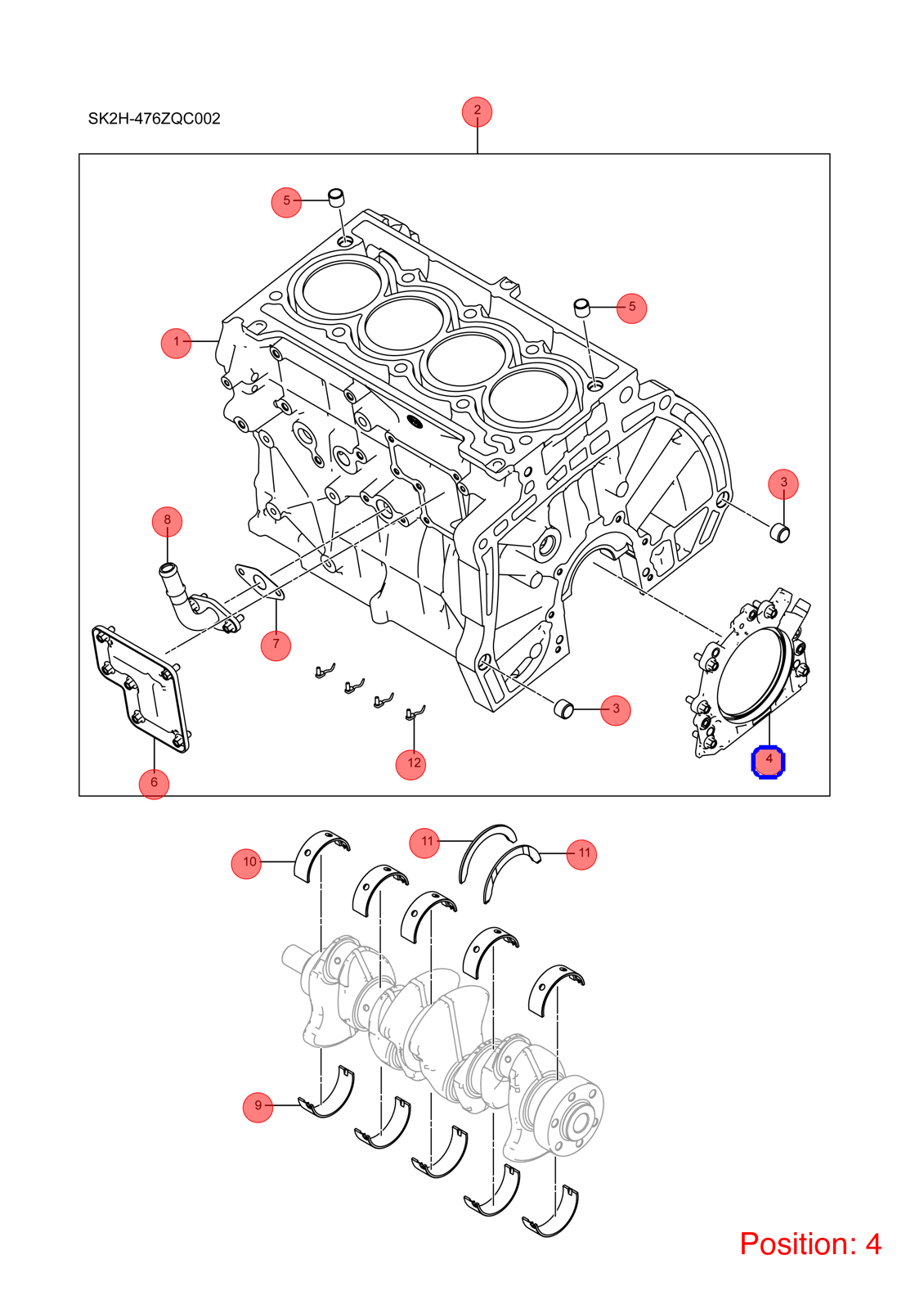 BYD Crankshaft oil seal OEM 1047251100 476ZQA1002400 FOR Song DENZA 1047251100-BYD_OEM