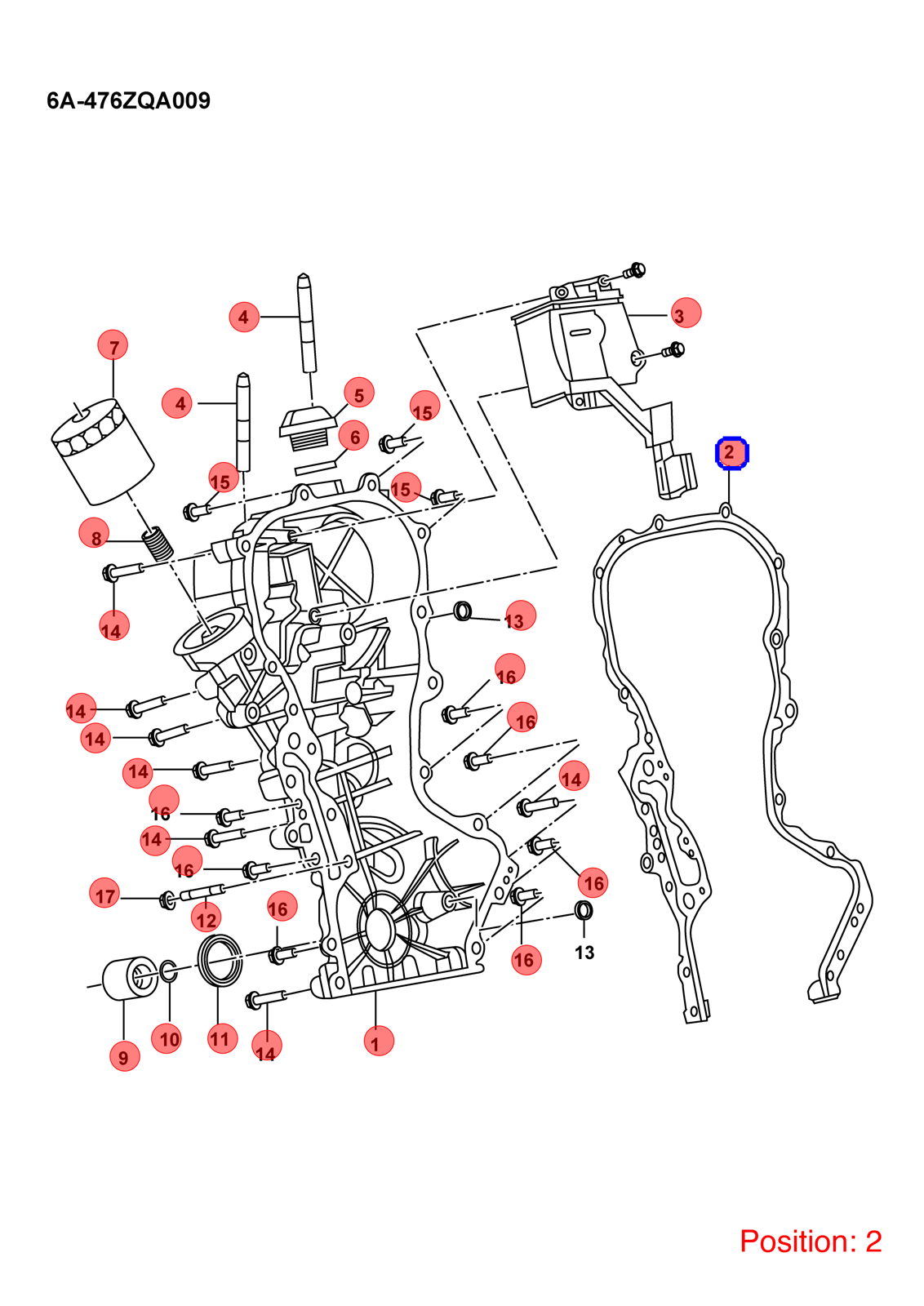 BYD Timing cover gasket OEM 1049929900 476ZQA1021300 FOR Song DENZA 1049929900-BYD_OEM