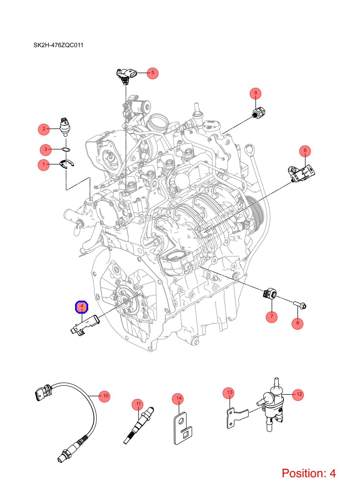 BYD Crankshaft position sensor OEM 1050678900 476ZQA3611200 FOR Song DENZA 1050678900-BYD_OEM