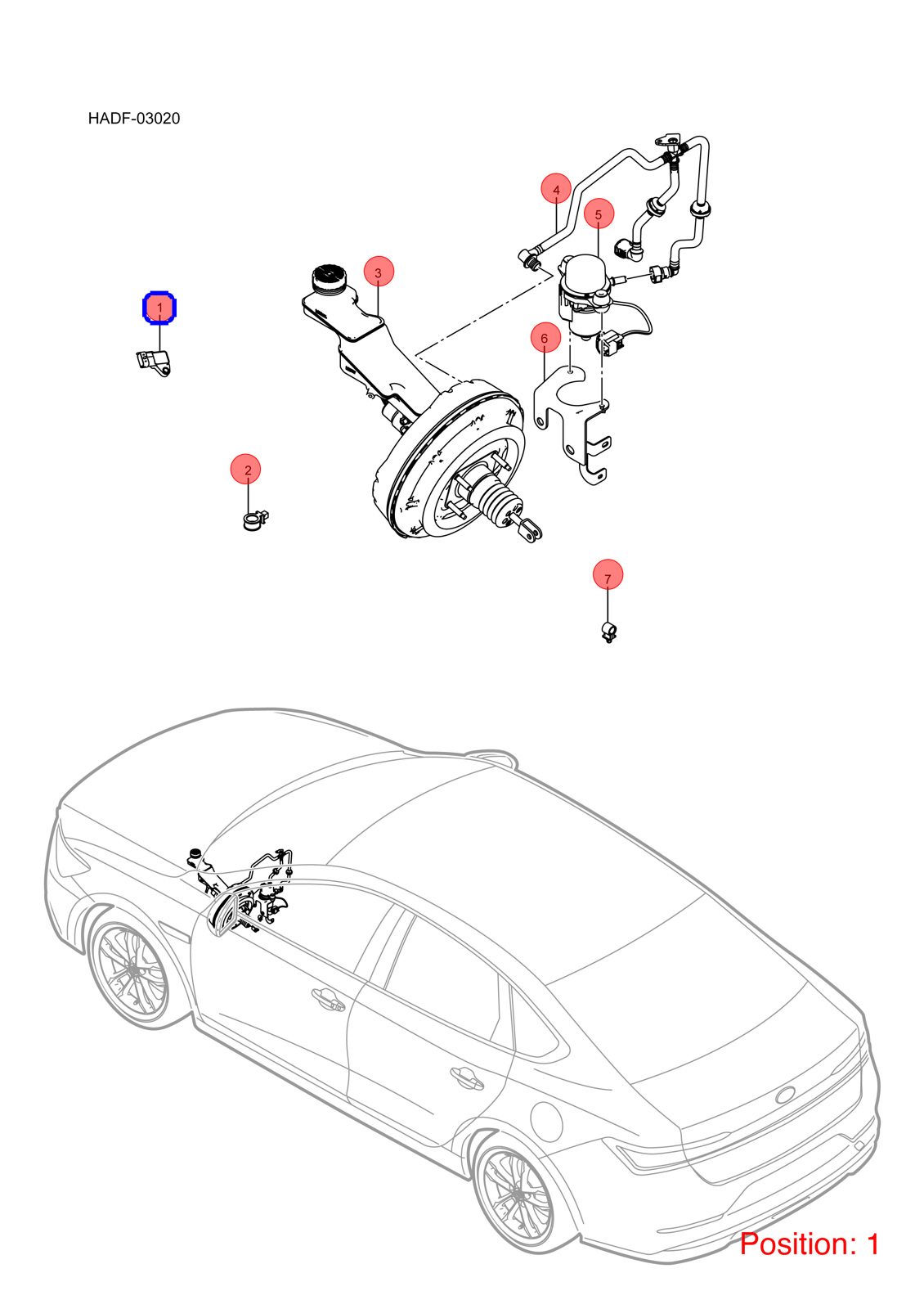 BYD Brake vacuum pressure sensor OEM 1072786800 EGK3541332 FOR Tang Atto3 Yuan Song eT3 D1 DENZA YANGWANG 1072786800-BYD_OEM