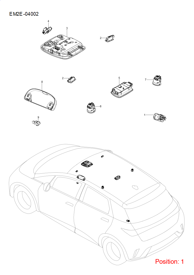 BYD Luggage compartment light OEM 1106727900 EG4127100C1 FOR Dolphin Qin KING Chazor Seal5 Destroyer 1106727900-BYD_OEM