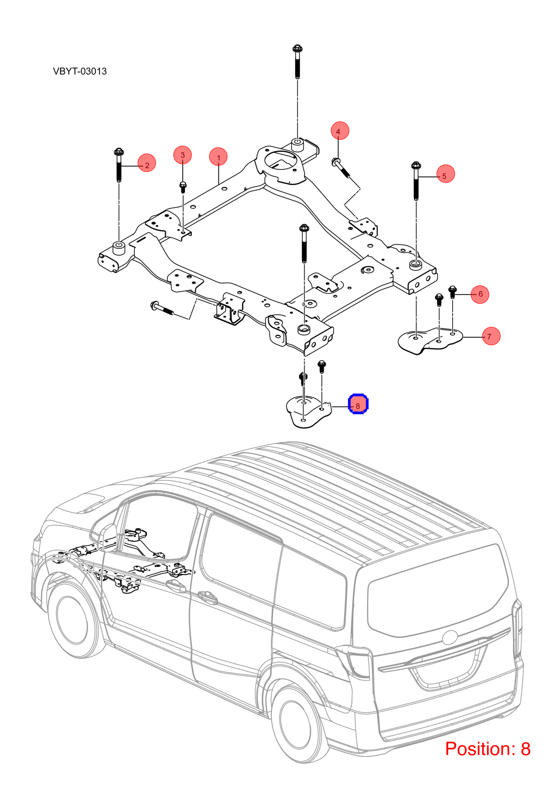 BYD Front axle bracket OEM 1130603400 VBH2810050 FOR eT3 1130603400-BYD_OEM