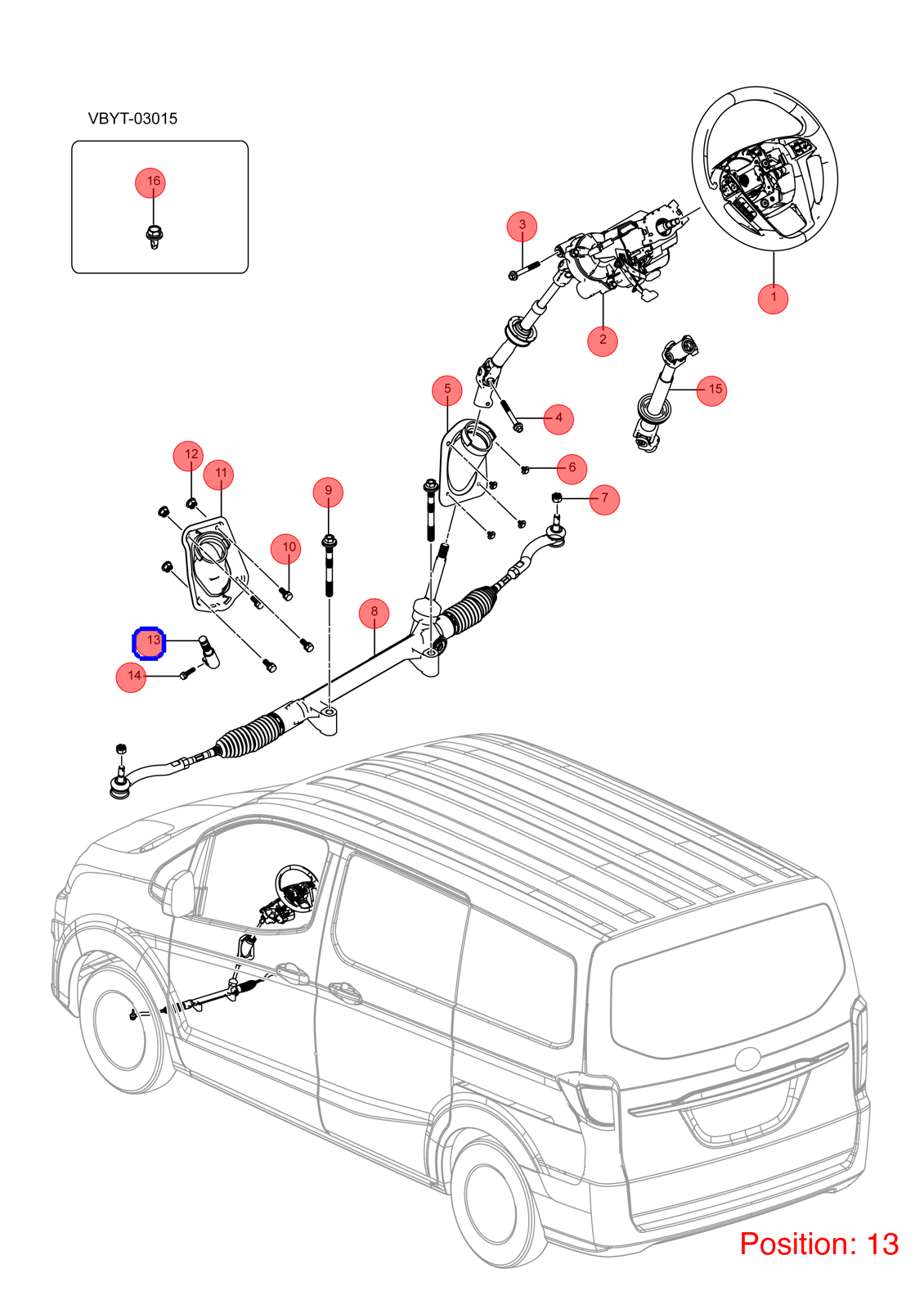 BYD Steering shaft OEM 1138981000 VBEV3404020 FOR eT3 1138981000-BYD_OEM
