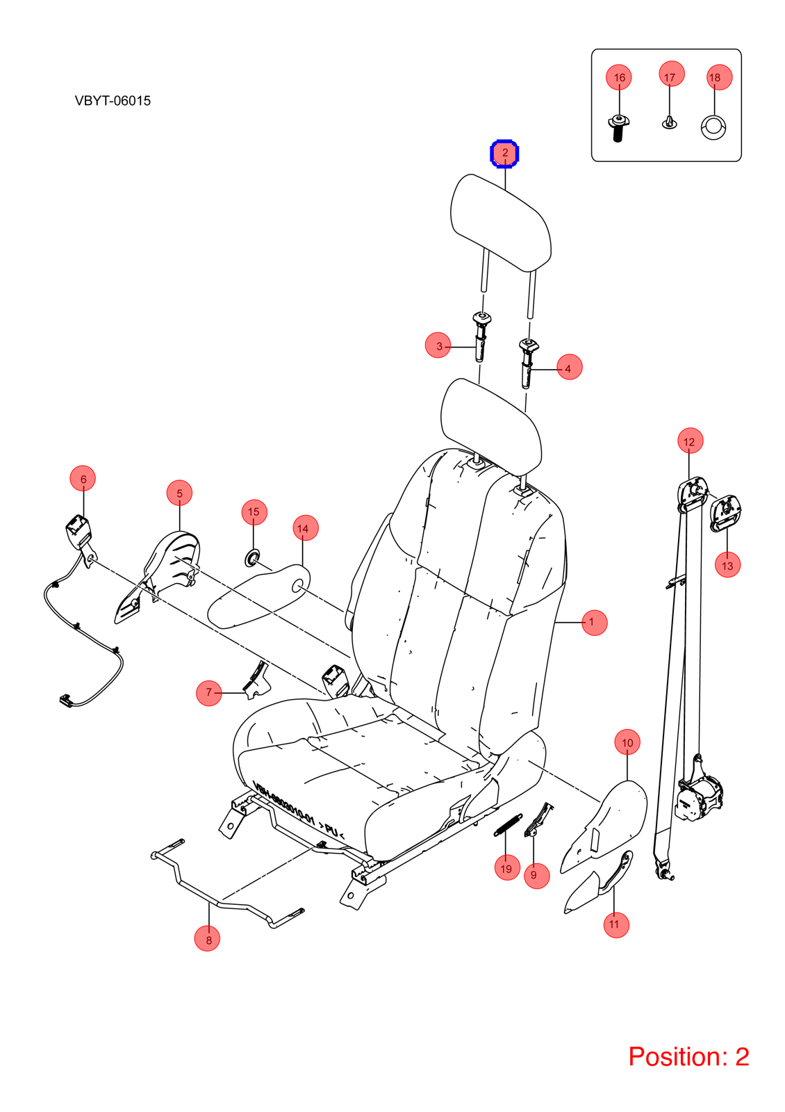 BYD Seat headrest OEM 1139866600 VBH6808010B FOR eT3 1139866600-BYD_OEM