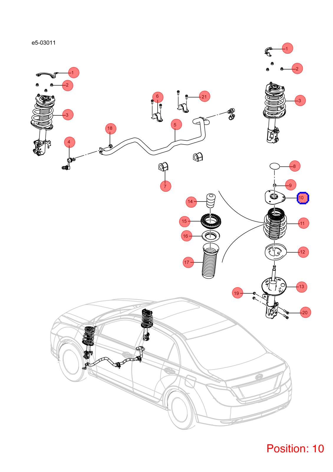 BYD Shock Absorber Top Mount OEM 1139942400 HA2905300D1 FOR eT3 1139942400-BYD_OEM
