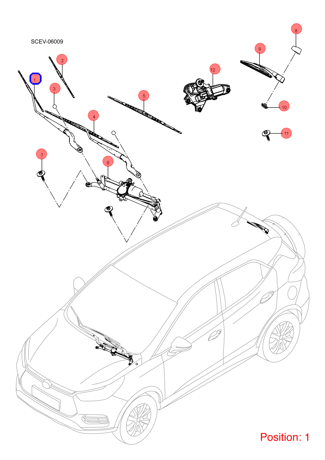 BYD Wiper arm OEM 1146356500 SC520523097 FOR Atto3 Yuan 1146356500-BYD_OEM