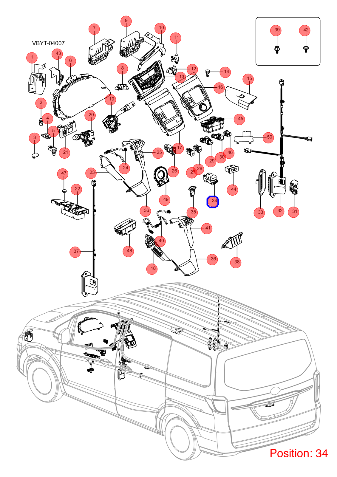 BYD Parking switch OEM 1176864800 VBH3773010 FOR eT3 1176864800-BYD_OEM