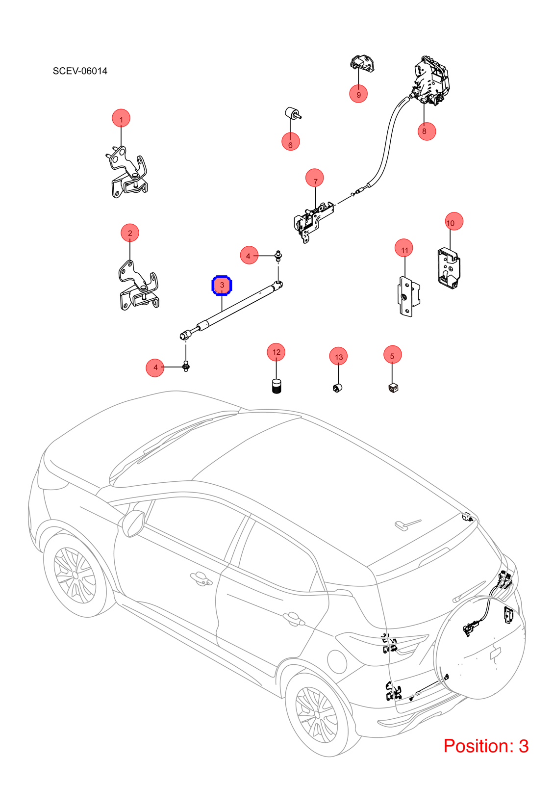 BYD Tailgate Lift Support OEM 1180074300 SC6309111 FOR Atto3 Yuan 1180074300-BYD_OEM