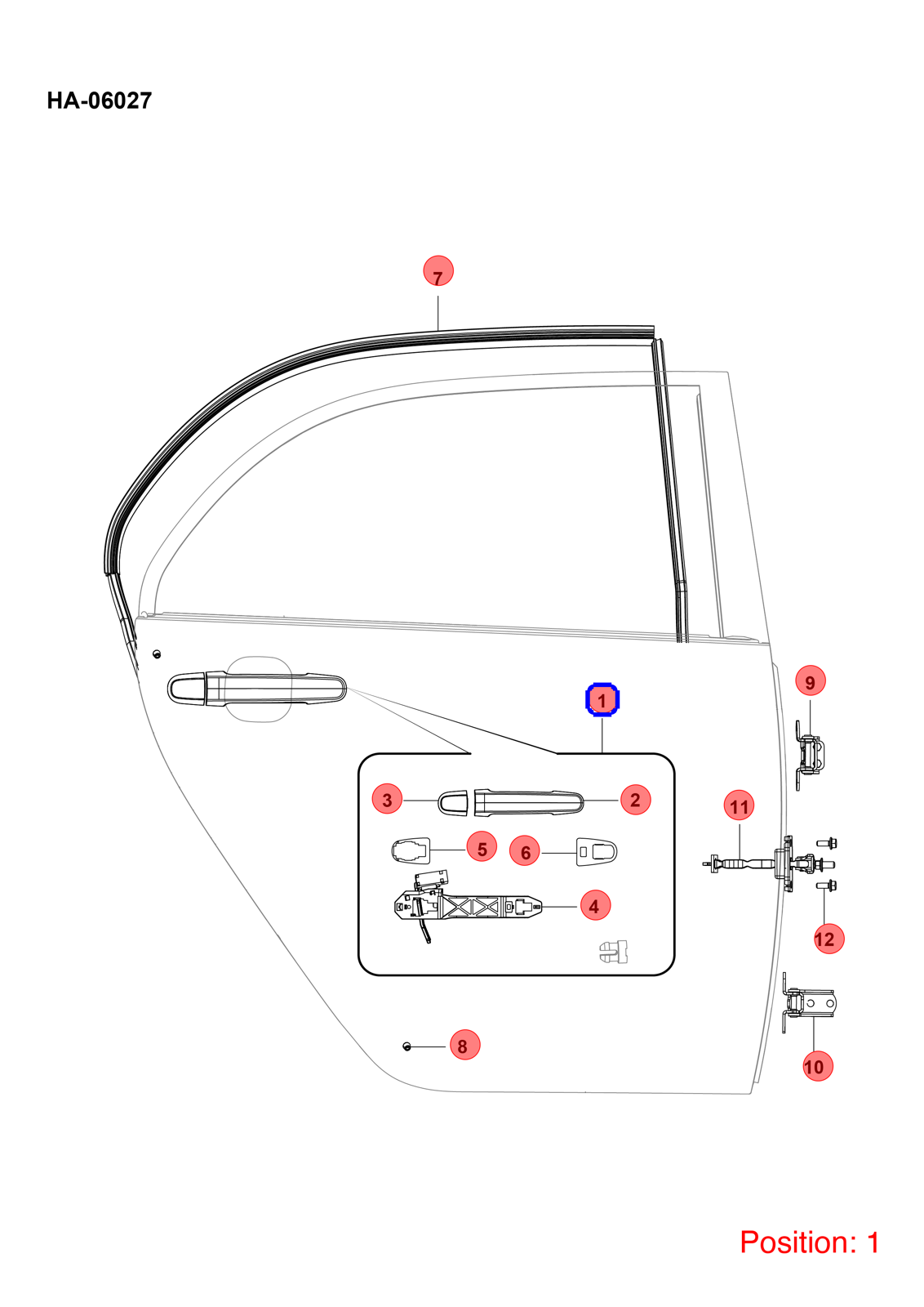 BYD Door handle OEM 1196946400 TA6205109 FOR Atto3 Yuan Qin KING Chazor Seal5 Destroyer 1196946400-BYD_OEM