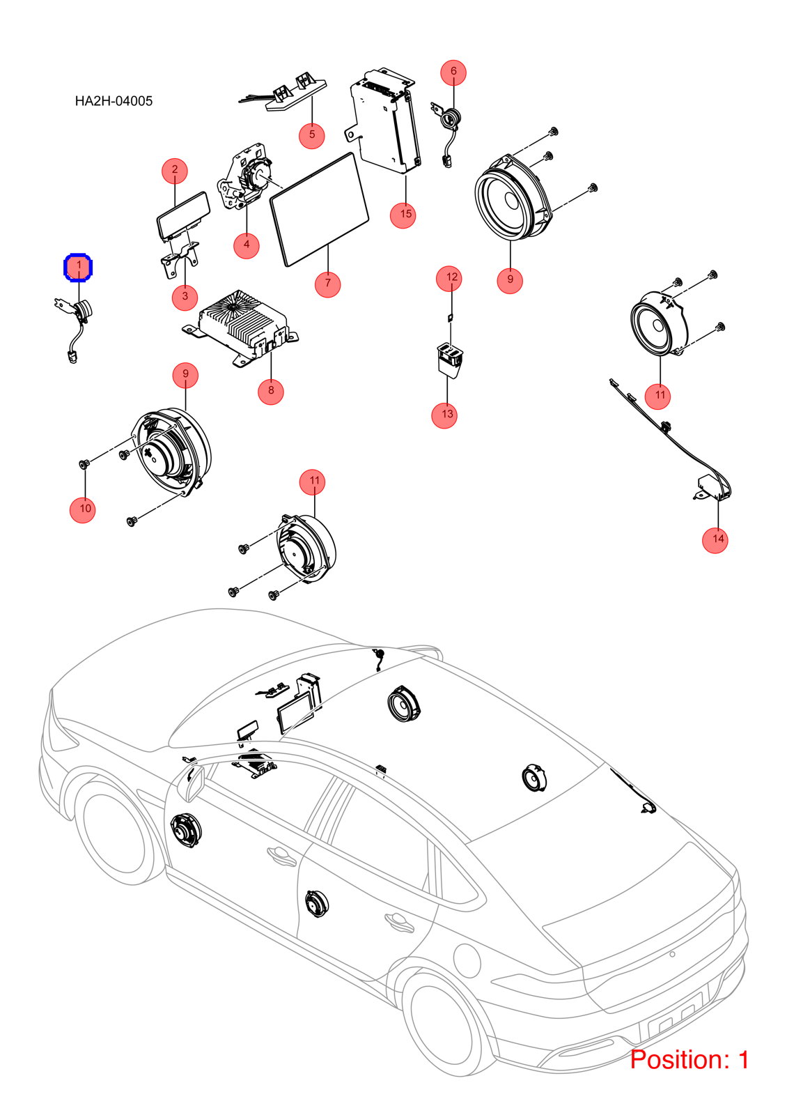 BYD Door speaker OEM 1216531700 HAD7911130 FOR Qin KING Chazor Seal5 Destroyer 1216531700-BYD_OEM