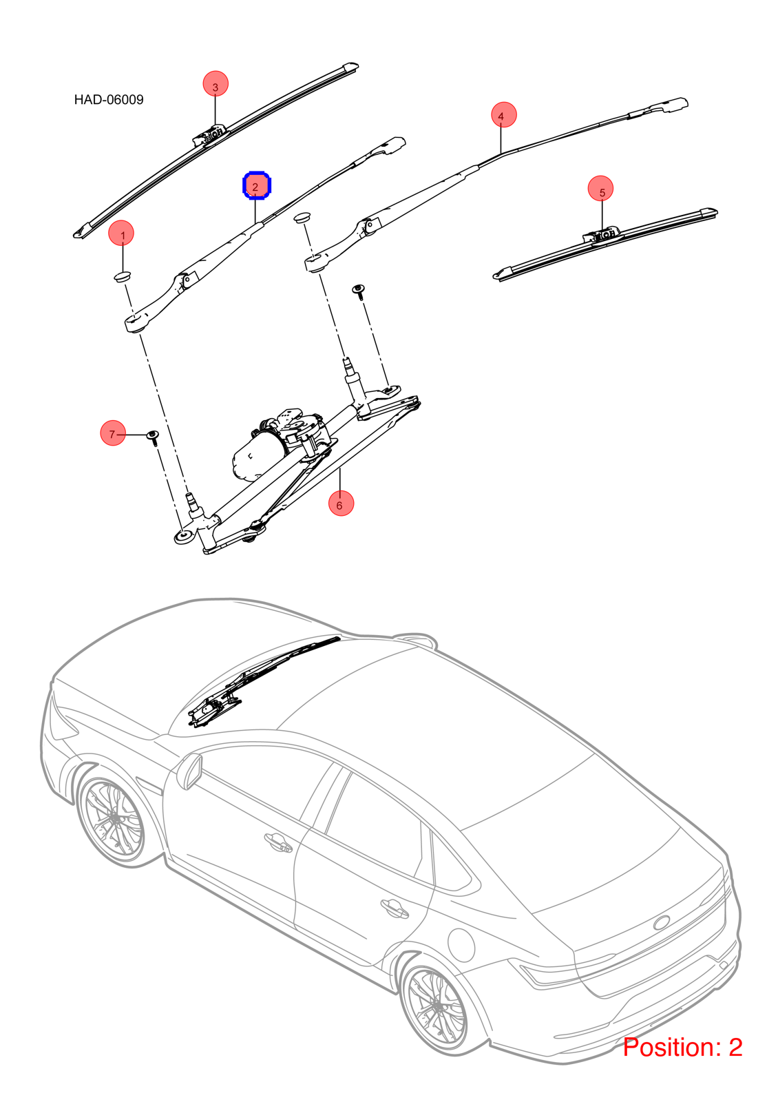 BYD Wiper arm OEM 1222584600 HAD5205100 FOR Qin KING Chazor Seal5 Destroyer 1222584600-BYD_OEM