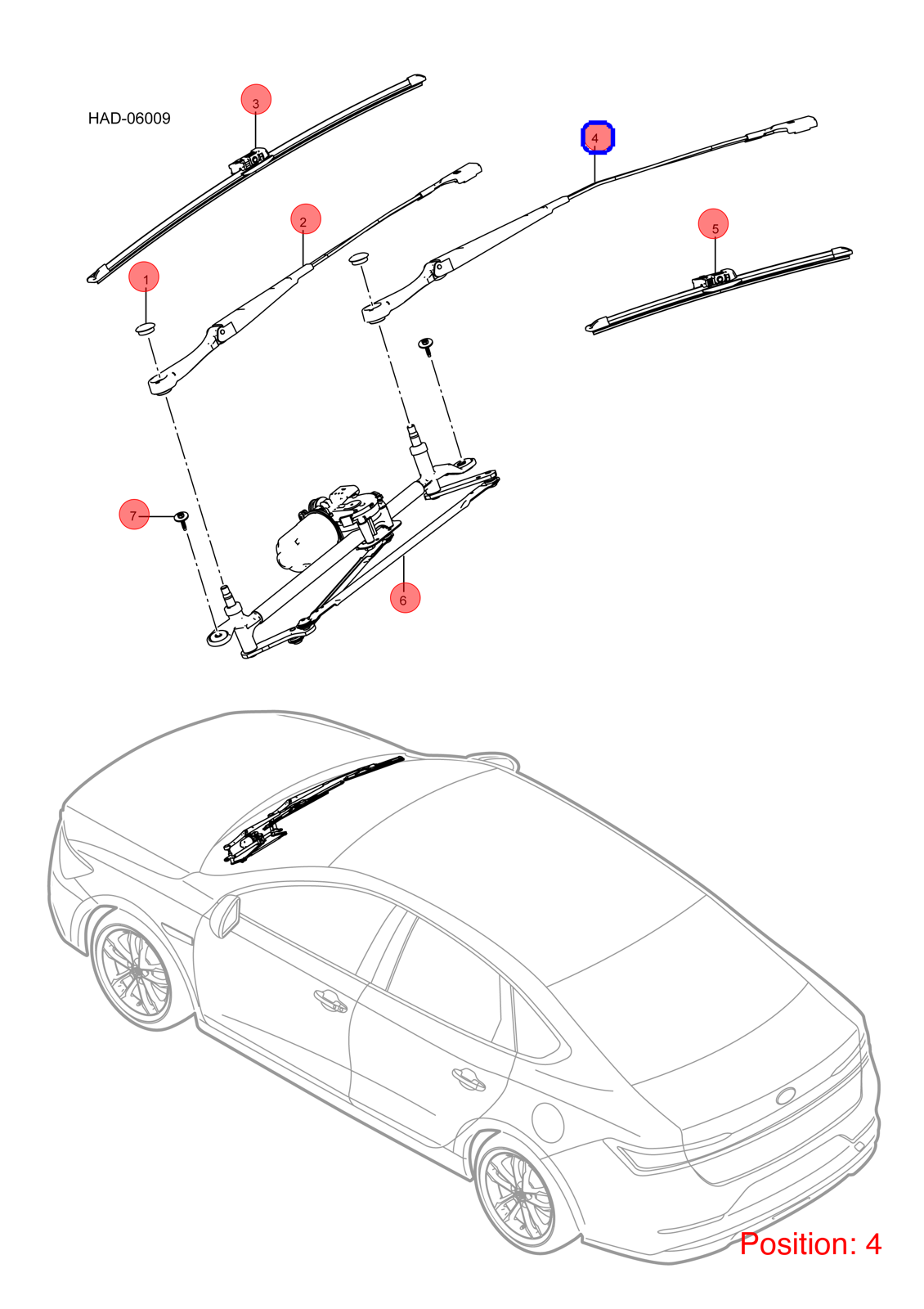 BYD Wiper arm OEM 1222584700 HAD5205200 FOR Qin KING Chazor Seal5 Destroyer 1222584700-BYD_OEM