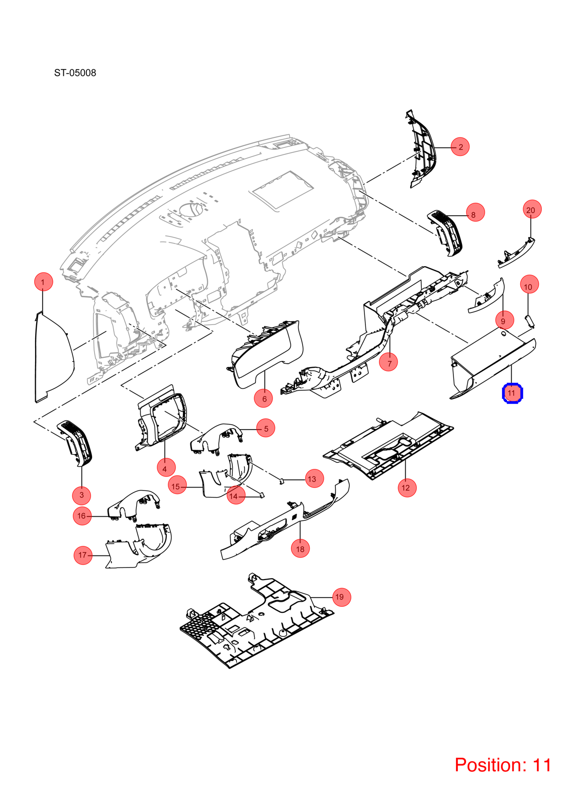 BYD Glove compartment OEM 1231567600 ST530301000XN FOR Tang 1231567600-BYD_OEM