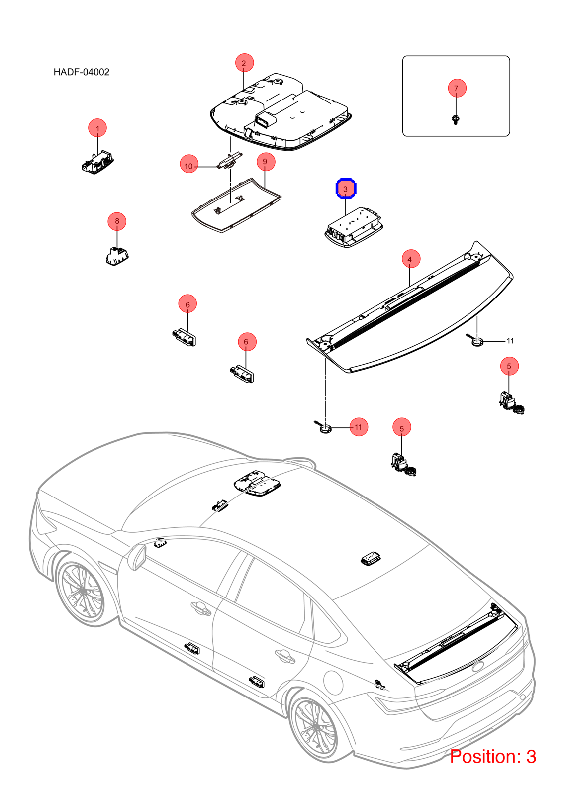 BYD Reading light OEM 1235017100 HAD412302000DJ FOR KING Chazor Seal5 Destroyer 1235017100-BYD_OEM