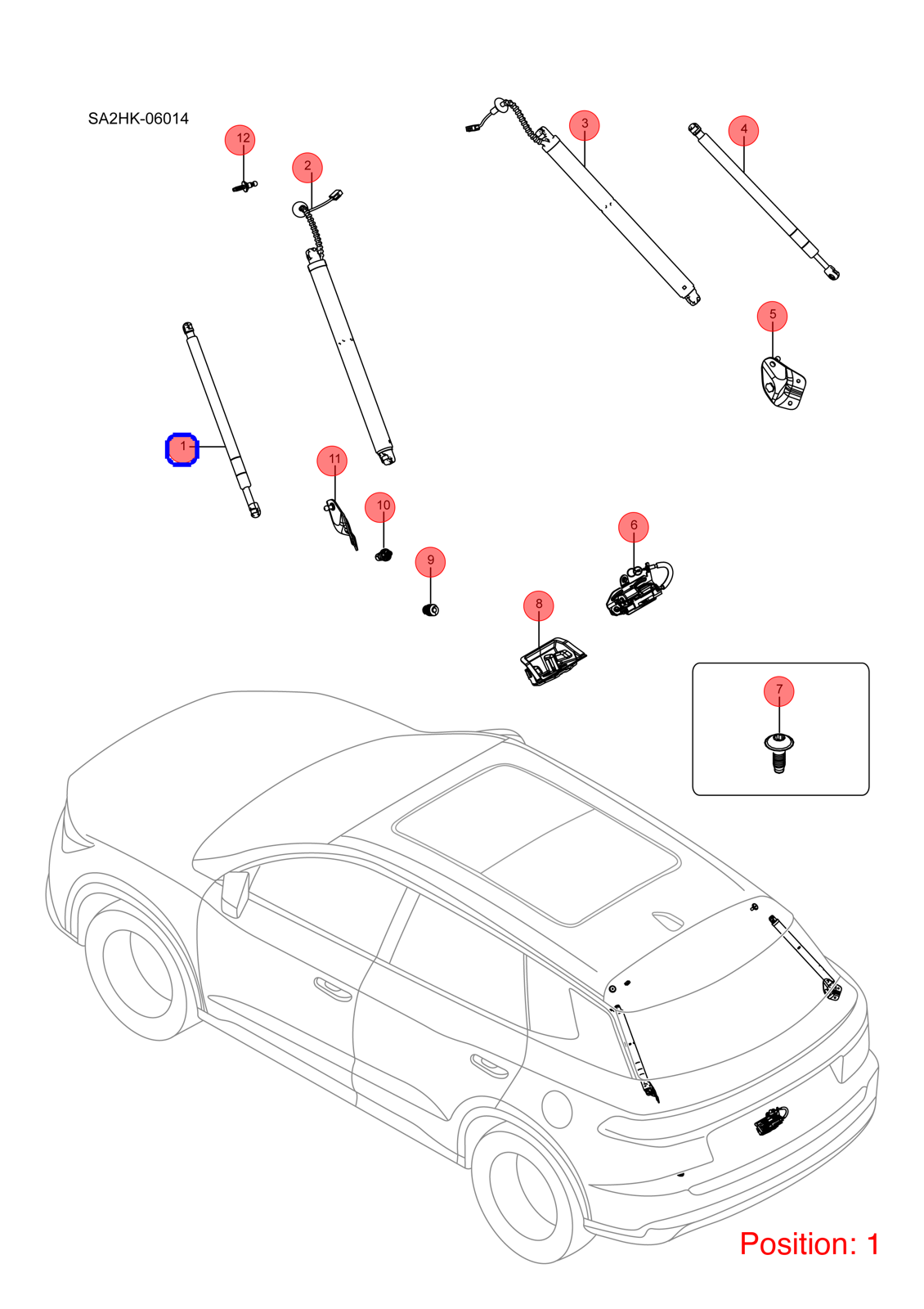 BYD Tailgate Lift Support OEM 1240831700 SA2FC6309111 FOR Song 1240831700-BYD_OEM