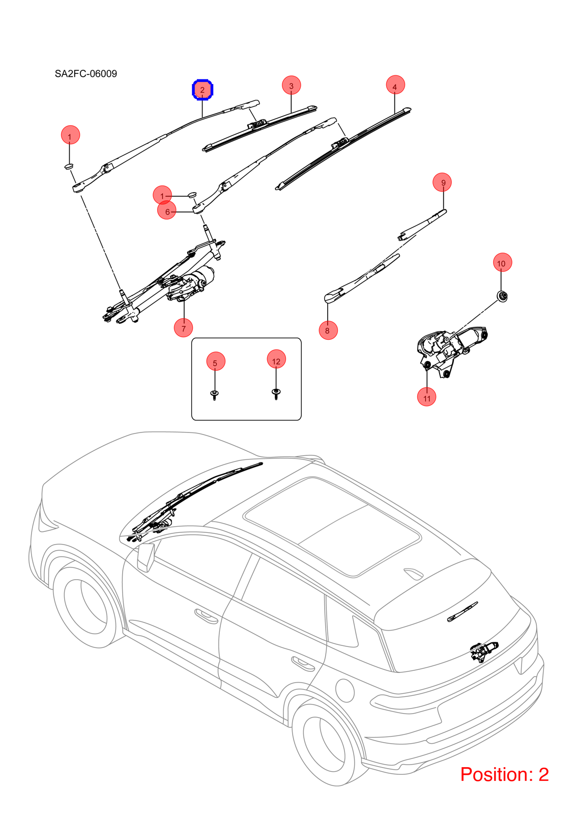 BYD Wiper arm OEM 1242125500 SA2FC5205100 FOR Song 1242125500-BYD_OEM