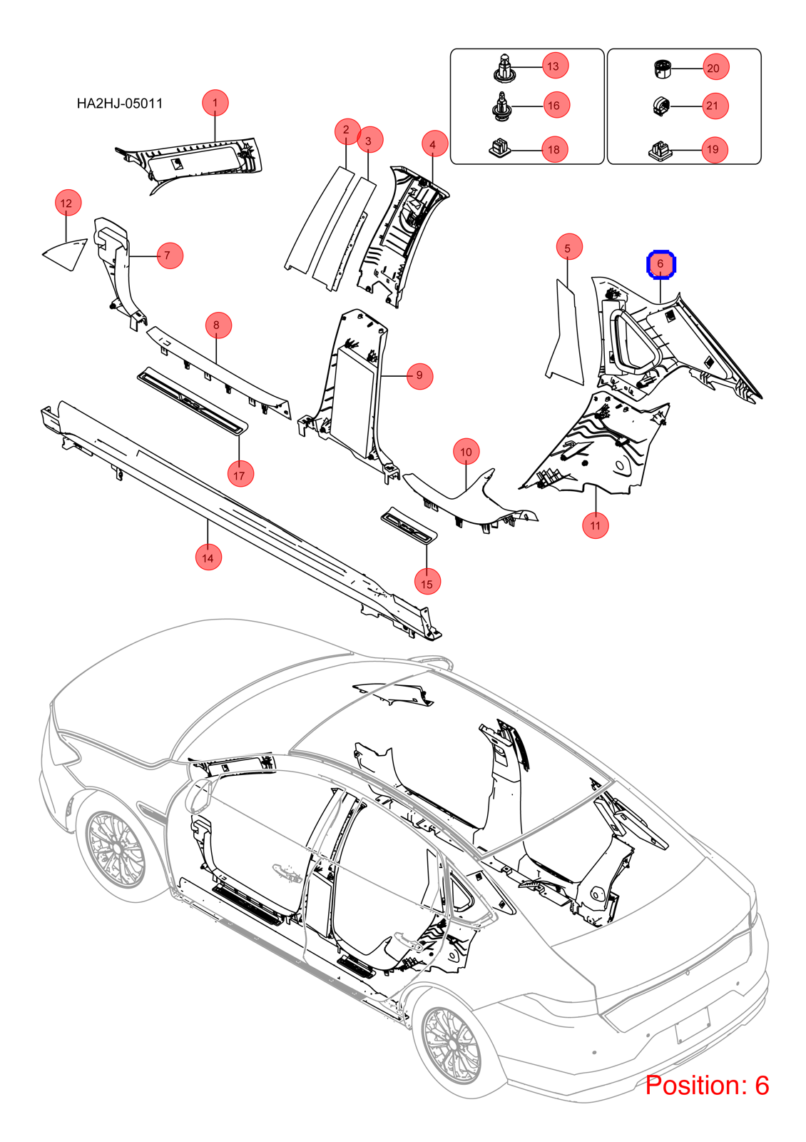 BYD C-pillar trim panel OEM 1246626300 HAD540231000DJ FOR KING Chazor Seal5 Destroyer 1246626300-BYD_OEM