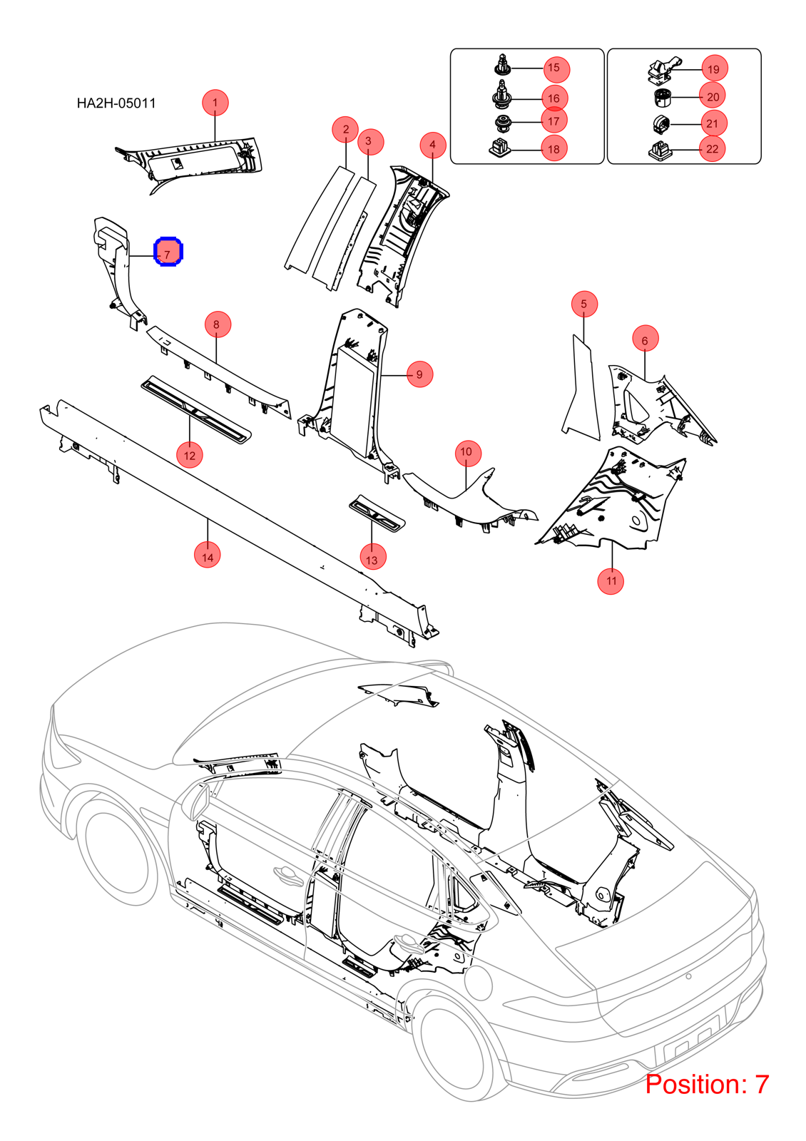 BYD A-pillar trim panel OEM 1246628500 HAD5402130 FOR Qin KING Chazor Seal5 Destroyer 1246628500-BYD_OEM