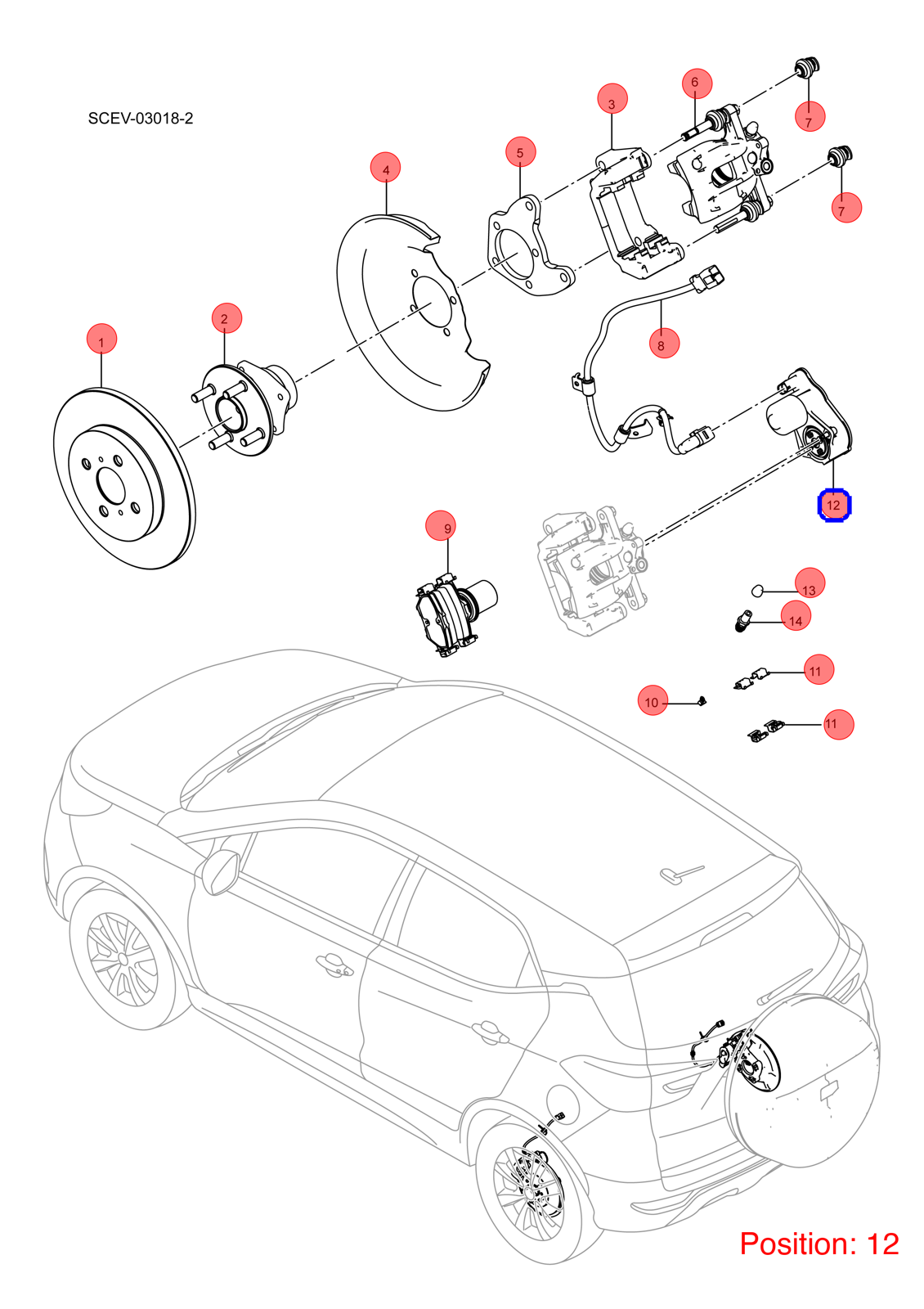 BYD Rear brake master cylinder motor OEM 1247661000 SCF3502310 FOR Atto3 Yuan 1247661000-BYD_OEM
