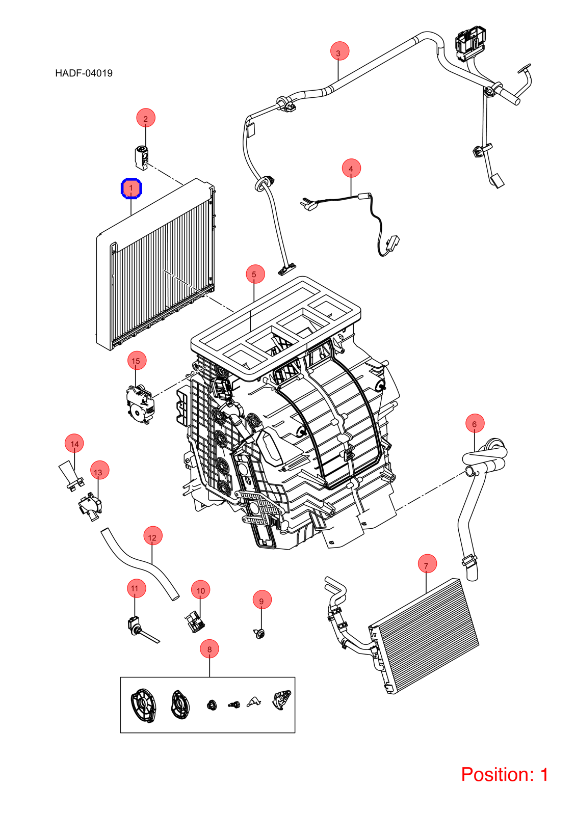 BYD A/C Evaporator Core OEM 1249907100 HAD8107110 FOR Qin KING Chazor Seal5 Destroyer 1249907100-BYD_OEM