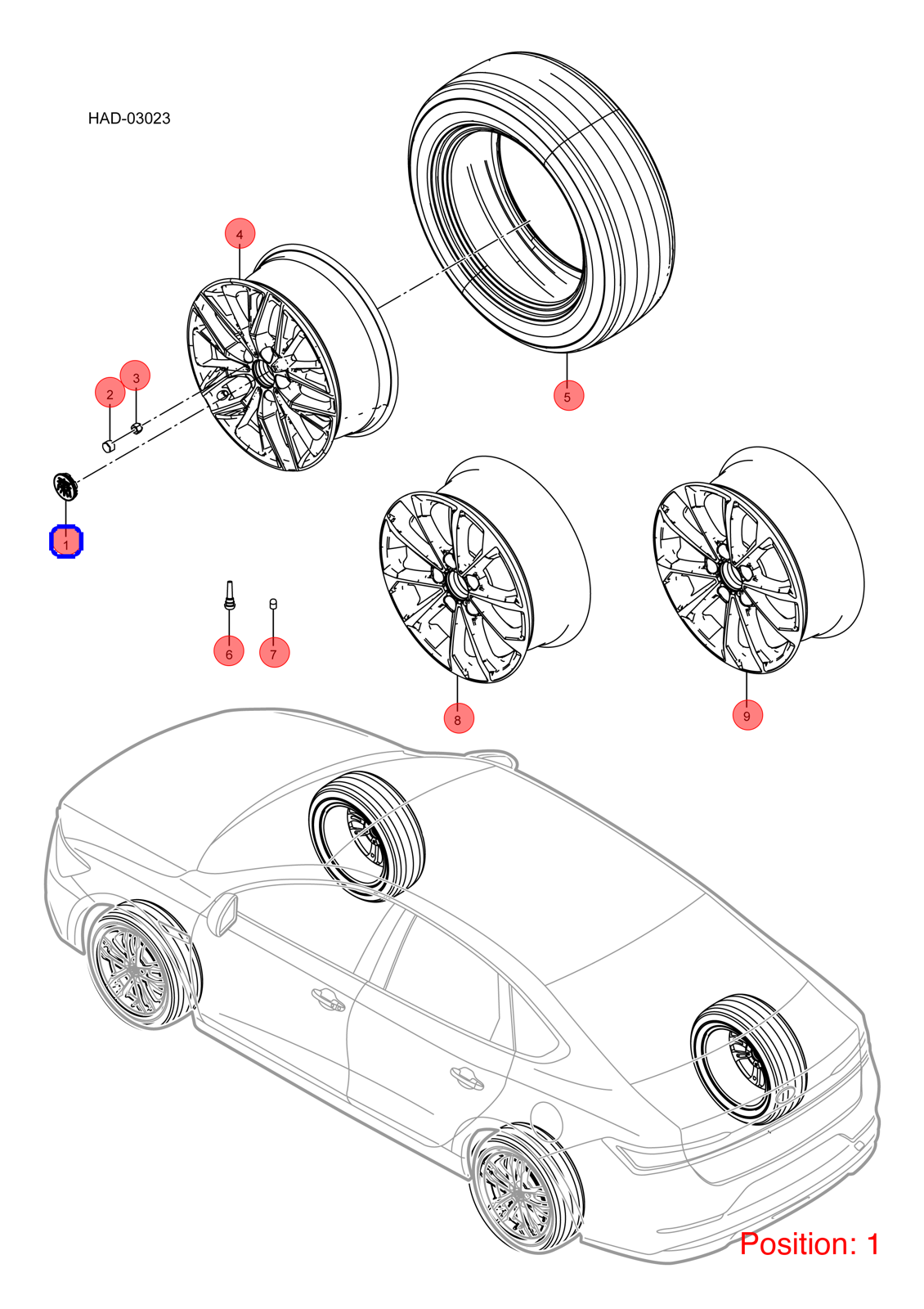BYD Wheel Center Cap OEM 1251489700 HAC3102420D2 FOR Qin 1251489700-BYD_OEM