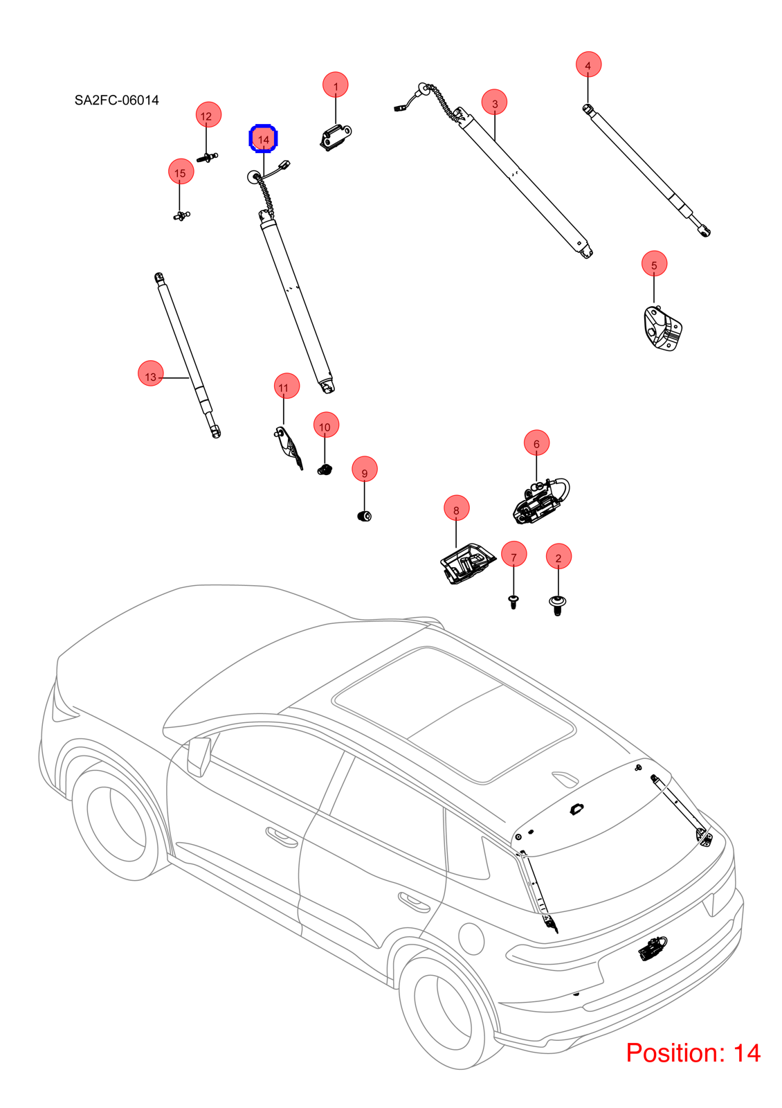 BYD Tailgate Lift Support OEM 1252156700 SA2FC6309511 FOR Song 1252156700-BYD_OEM