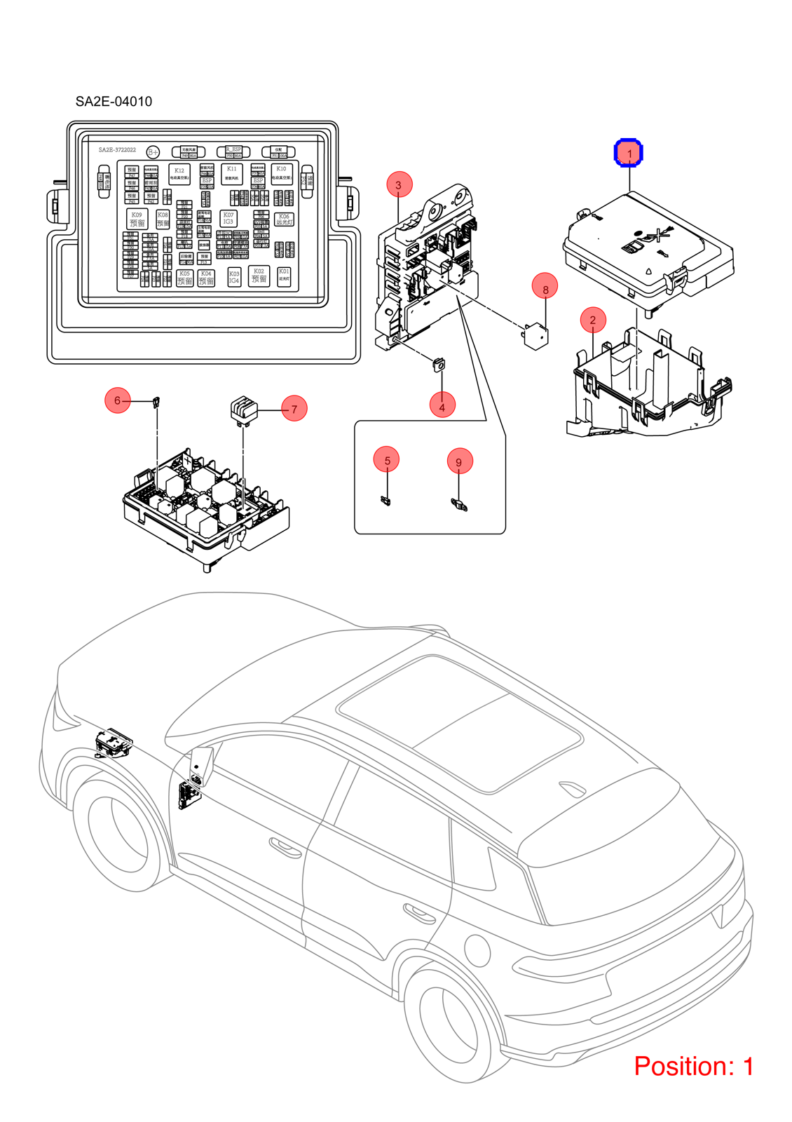 BYD Fuse box OEM 1252282900 SA2E3722022 FOR Song 1252282900-BYD_OEM