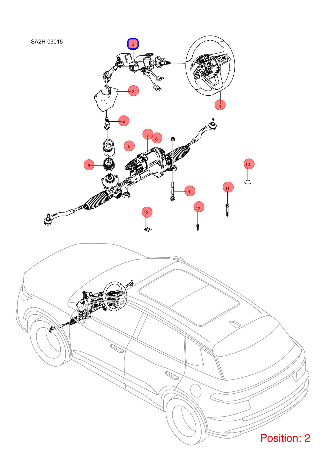 BYD Steering column OEM 1254460400 SA2H3404010 FOR Song 1254460400-BYD_OEM
