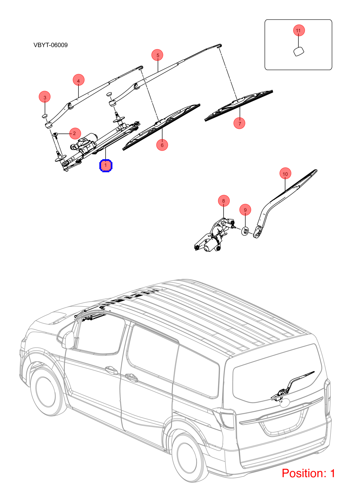 BYD Wiper linkage motor assembly OEM 1256786500 VBEY5205300 FOR eT3 1256786500-BYD_OEM
