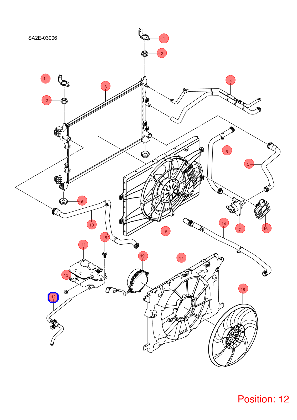 BYD Water pipe OEM 1256929800 SA2E1303150D1 FOR Song 1256929800-BYD_OEM