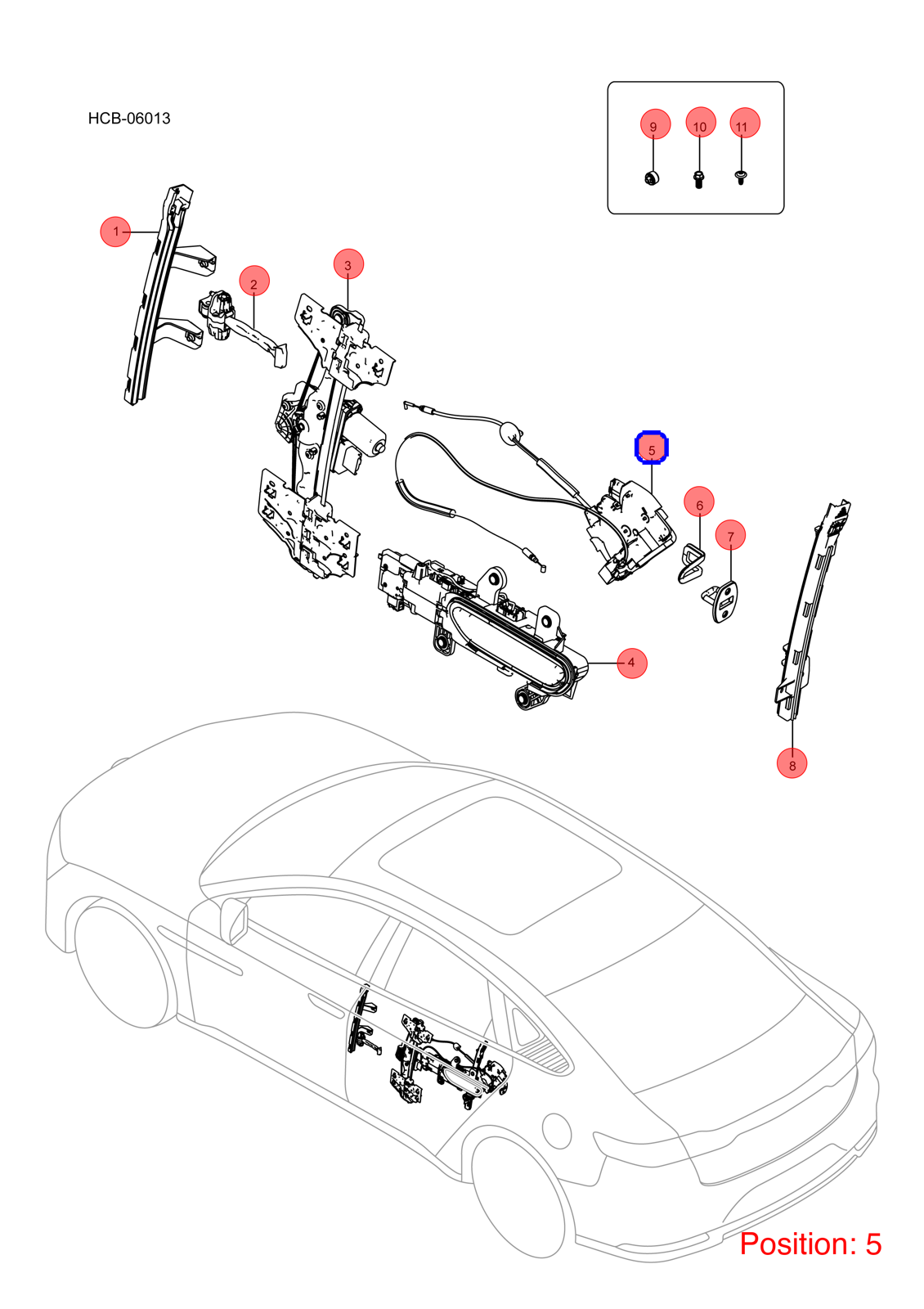 BYD Door Lock OEM 1259313600 HC6205209A FOR Han 1259313600-BYD_OEM