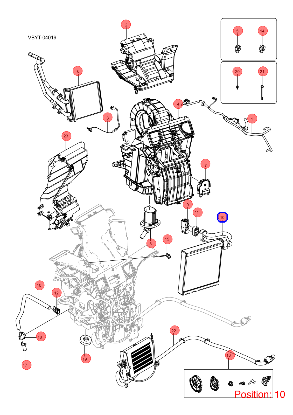 BYD Evaporator assembly OEM 1260001200 VBEY8107100 FOR eT3 1260001200-BYD_OEM