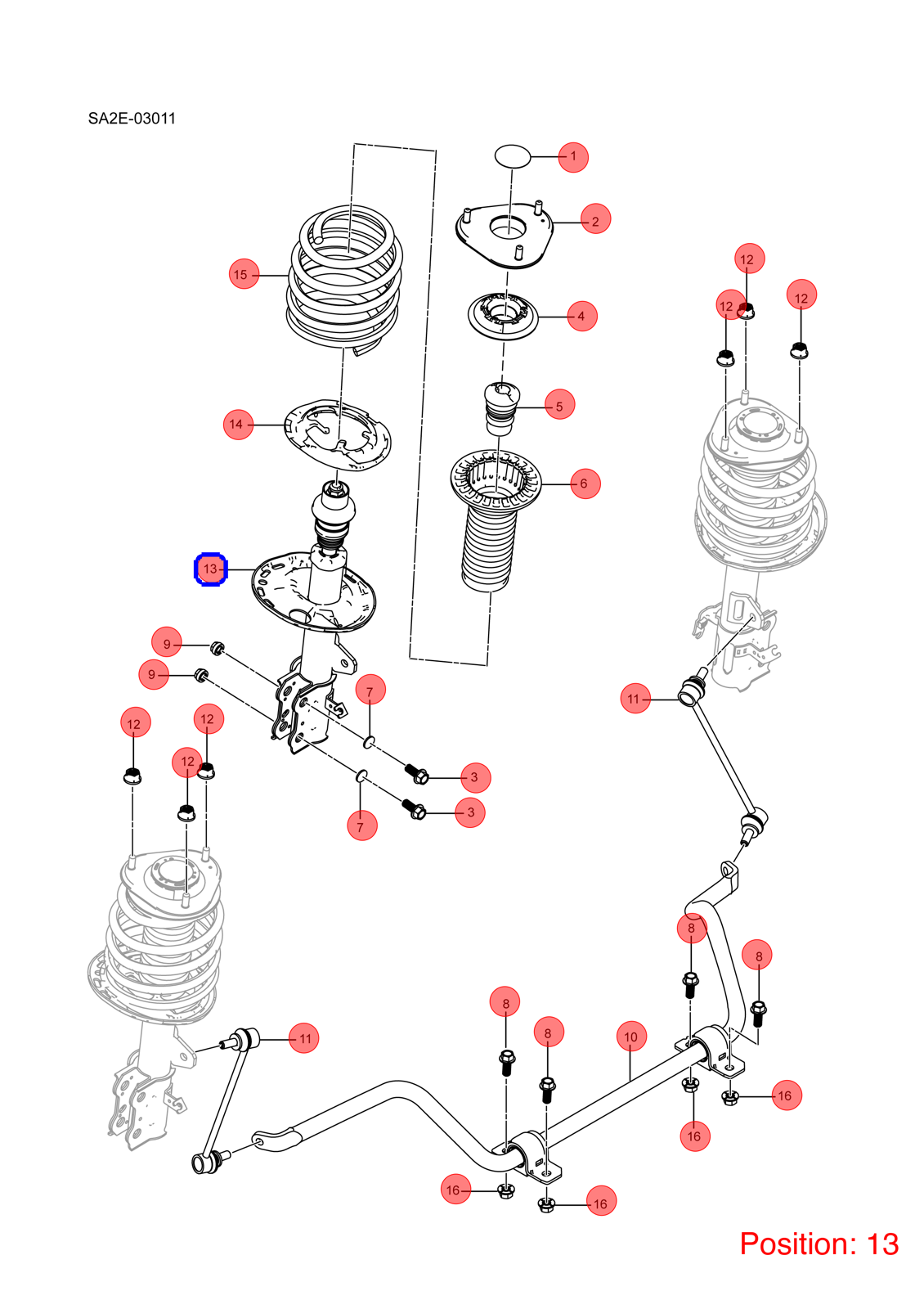 BYD Shock absorber OEM 1262264600 SA2H2905200 FOR Song 1262264600-BYD_OEM