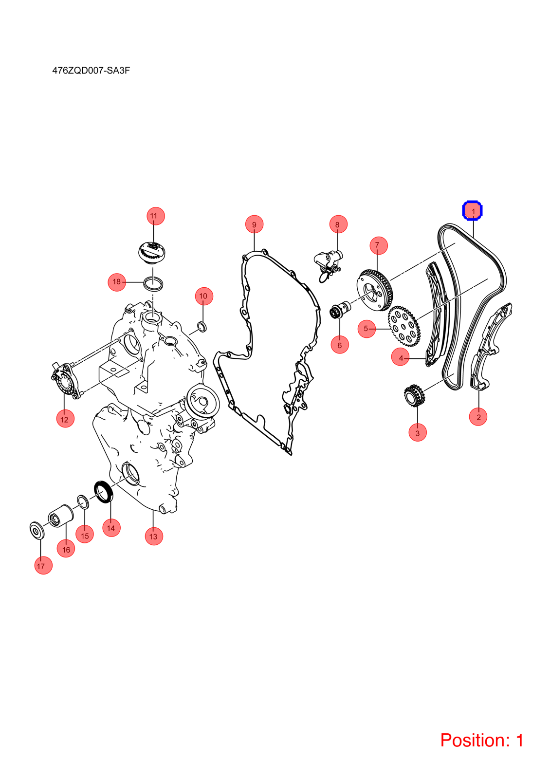 BYD Timing chain OEM 1264066400 476ZQC1021100 FOR Song DENZA 1264066400-BYD_OEM
