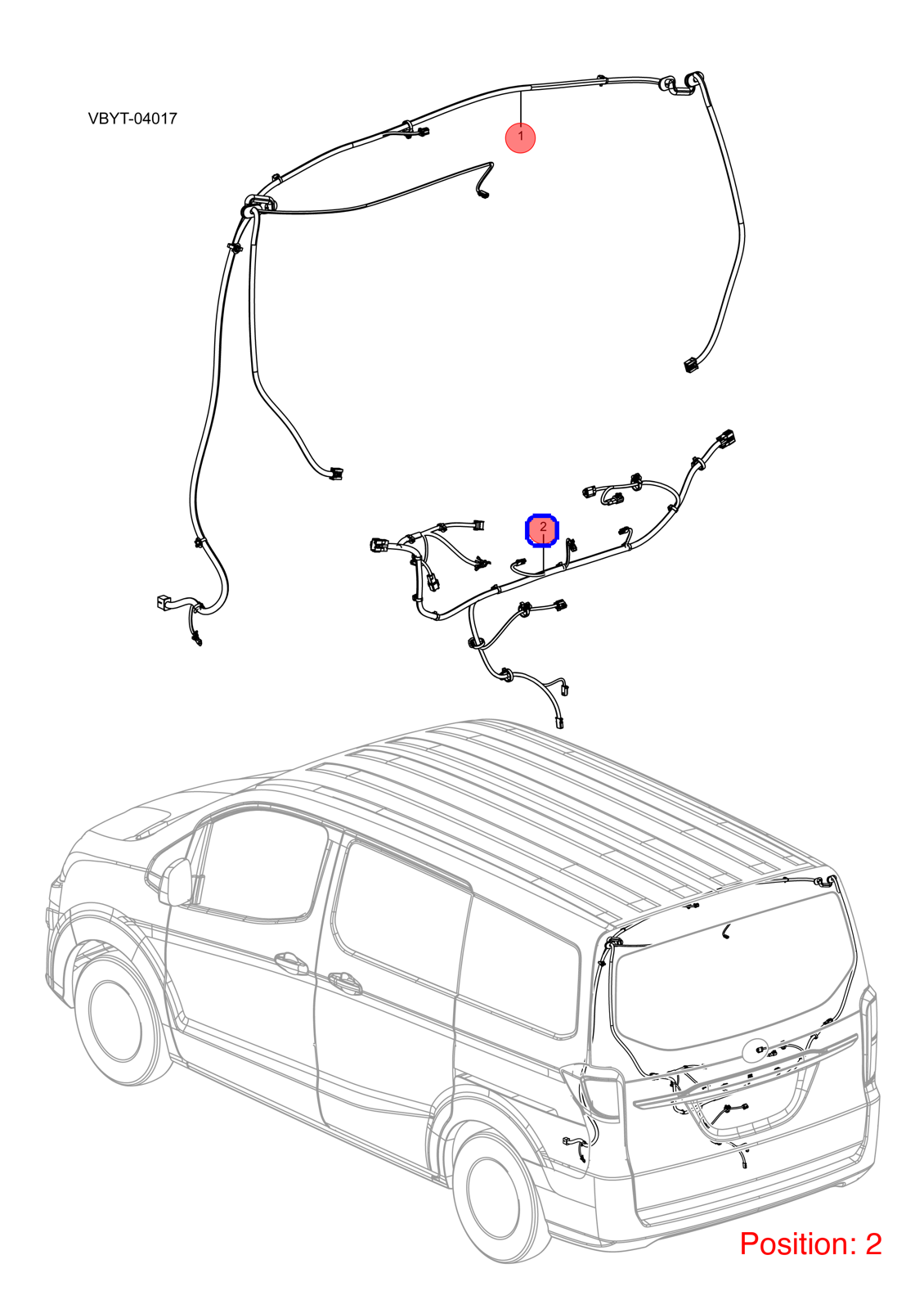 BYD Tailgate wiring harness OEM 1265878700 VBEW4002710B FOR eT3 1265878700-BYD_OEM