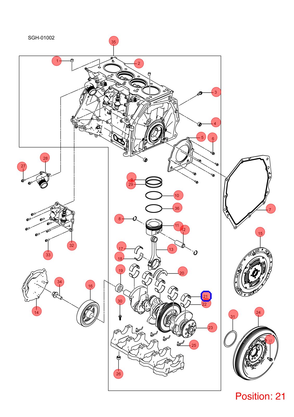 BYD Main Bearing OEM 1266110200 487ZQC1002011C FOR YANGWANG 1266110200-BYD_OEM