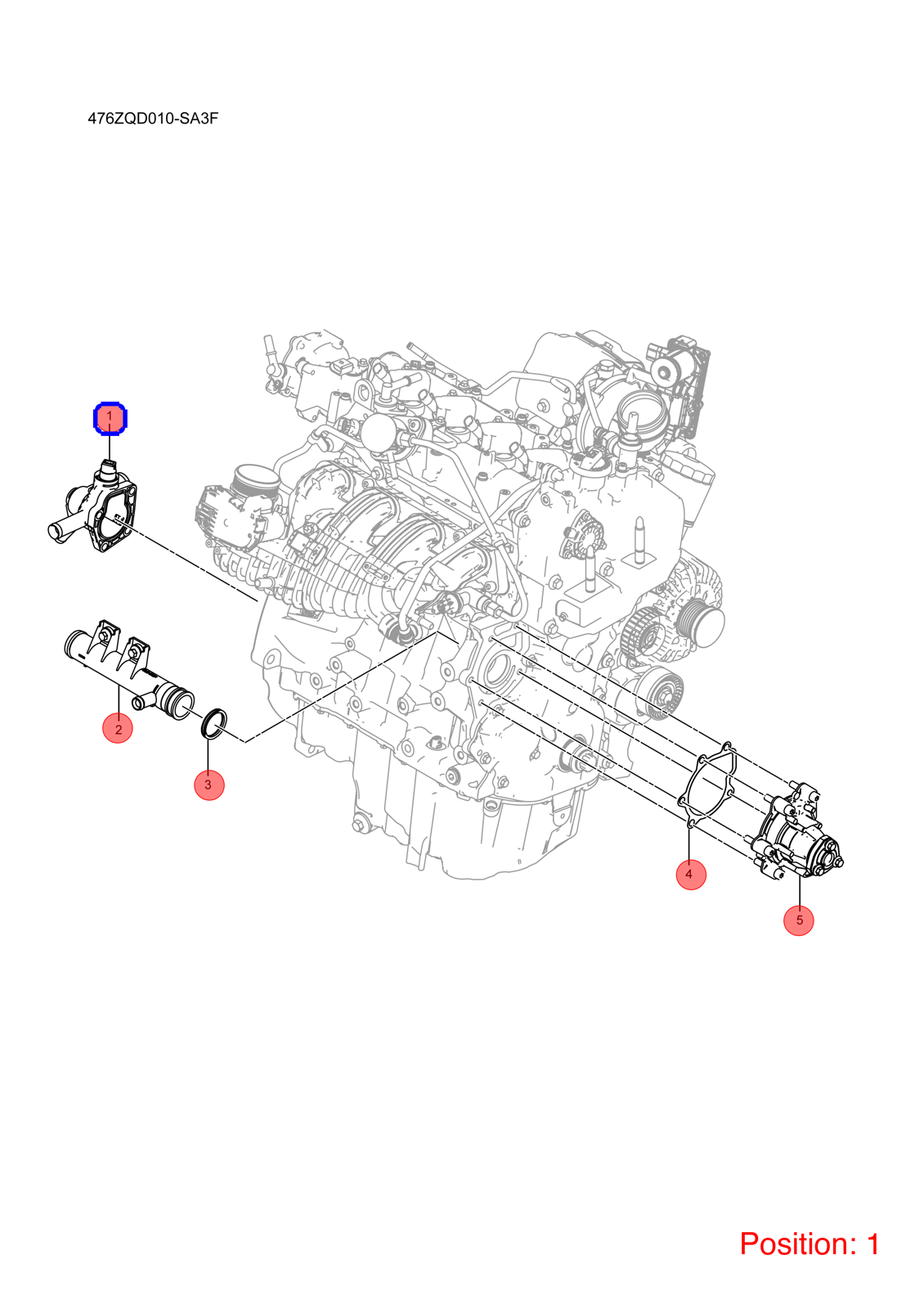 BYD Thermostat assembly OEM 1266831900 476ZQC1306100 FOR Song DENZA 1266831900-BYD_OEM