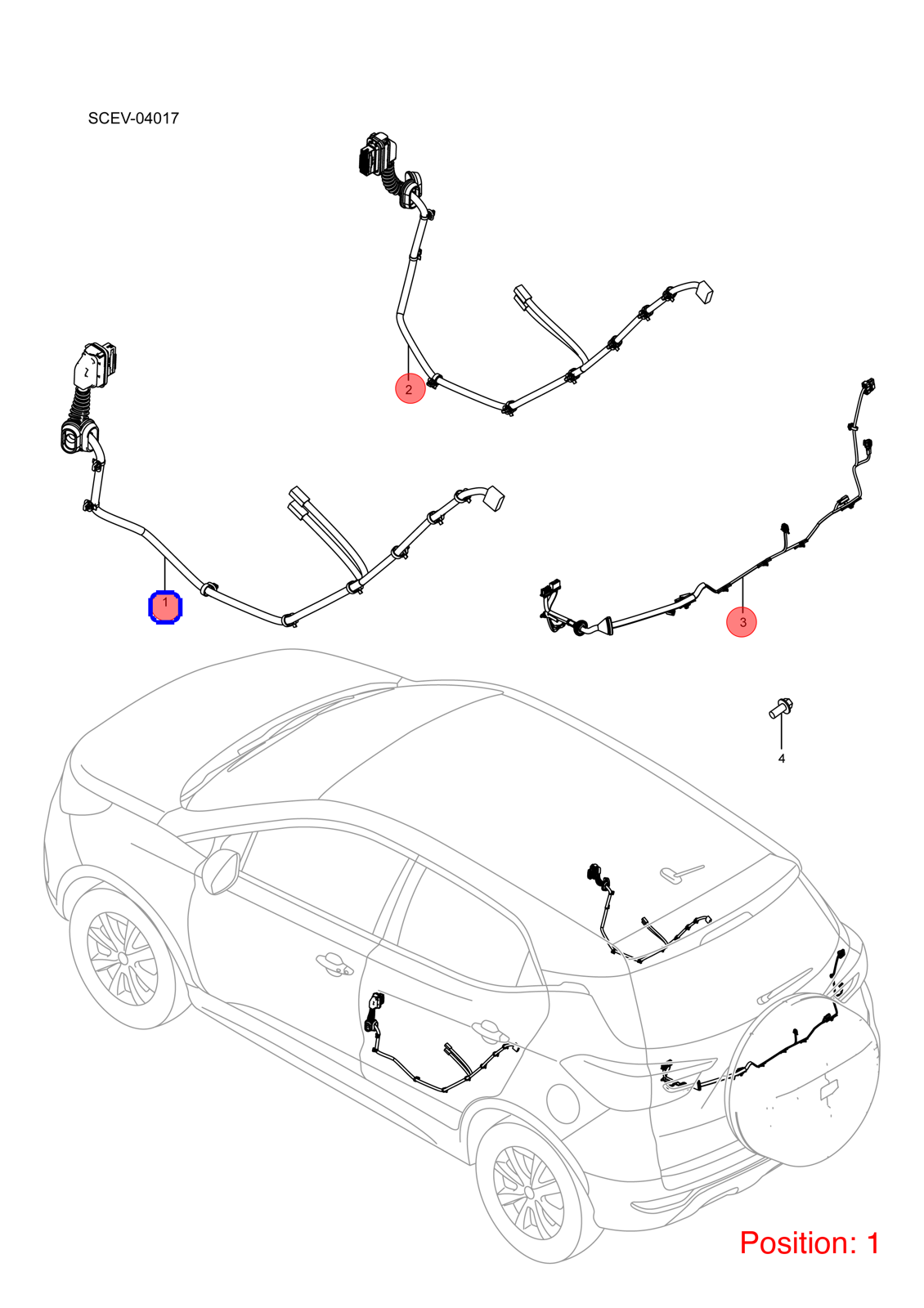 BYD Door wiring harness OEM 1266918200 SCEN4002300AA FOR Atto3 Yuan 1266918200-BYD_OEM