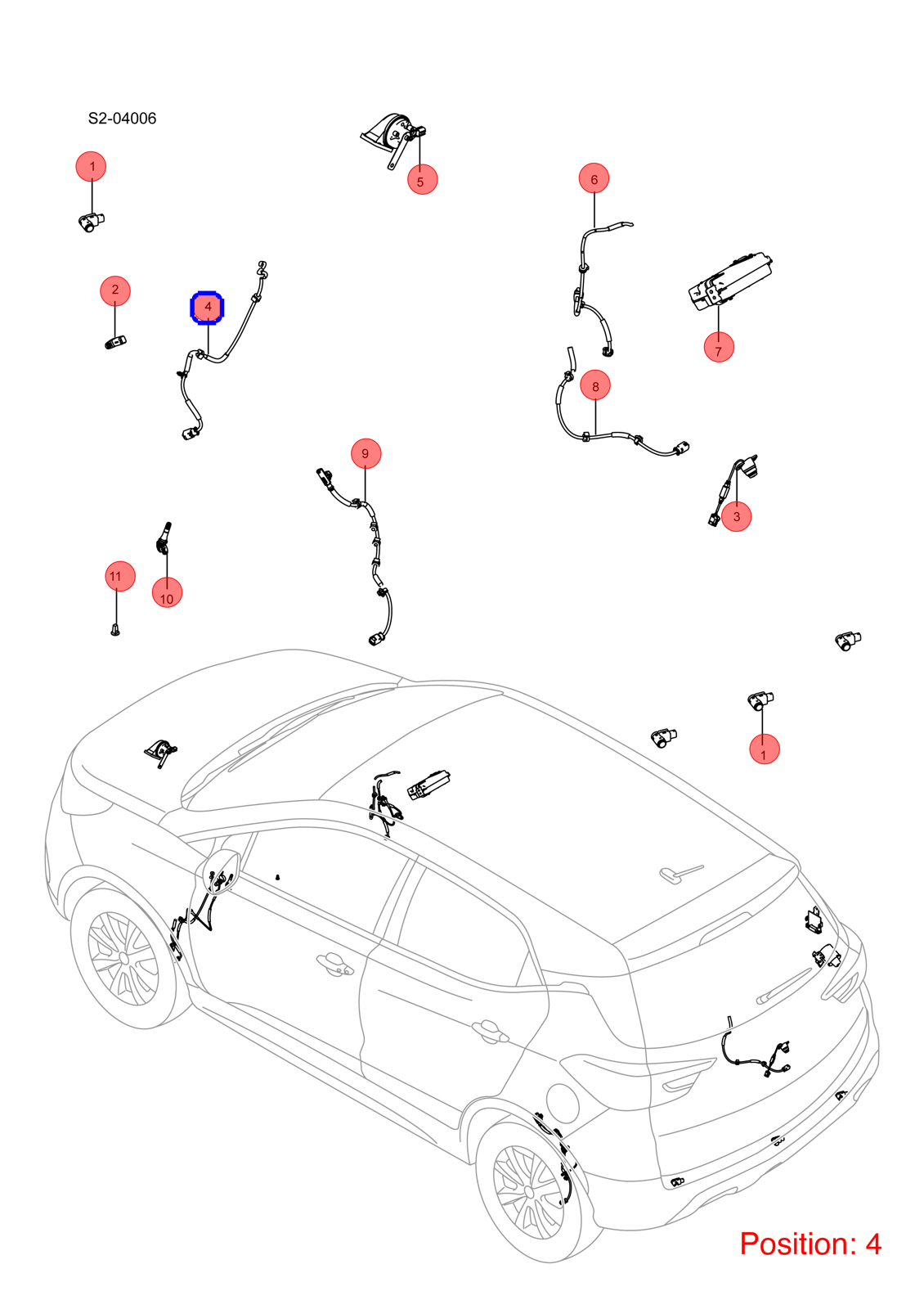 BYD ABS sensor wiring harness OEM 1266922800 SCED4004610AA FOR Atto3 Yuan 1266922800-BYD_OEM
