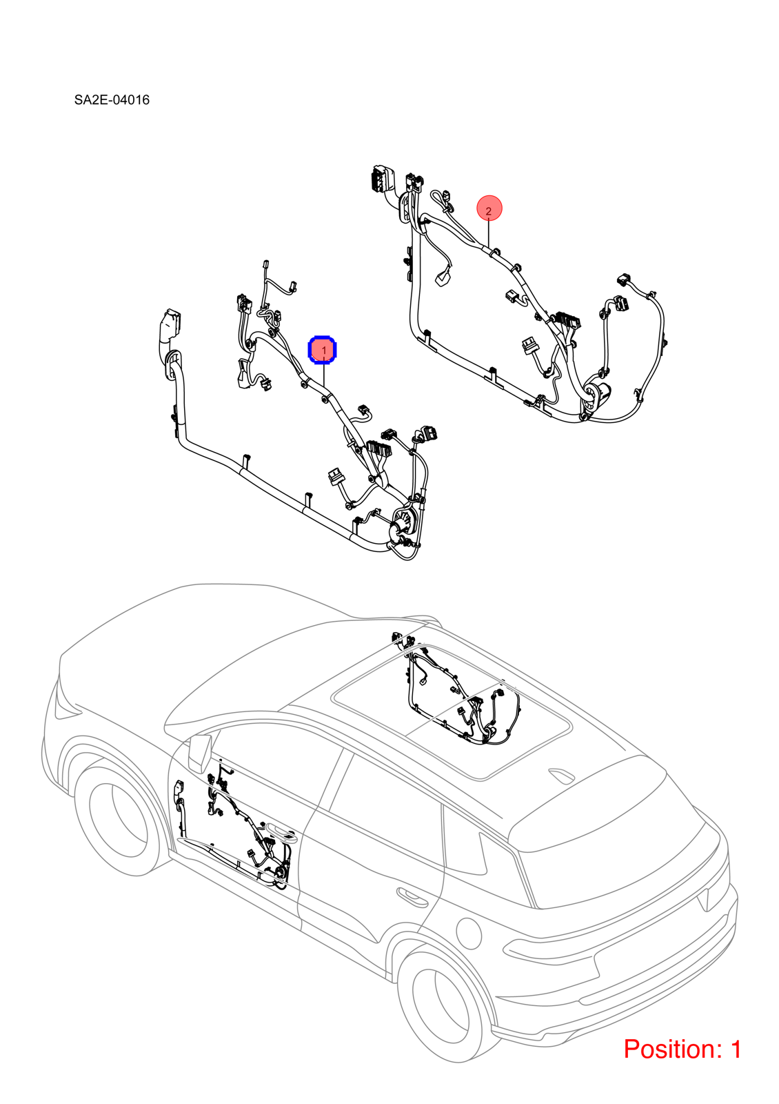 BYD Door wiring harness OEM 1267232600 SA2E4002100TT FOR Song 1267232600-BYD_OEM