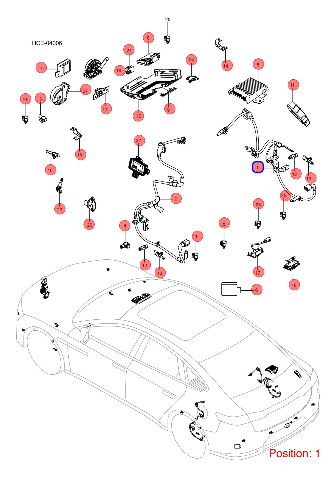 BYD ABS sensor wiring harness OEM 1268488600 HC4004640 FOR Han 1268488600-BYD_OEM