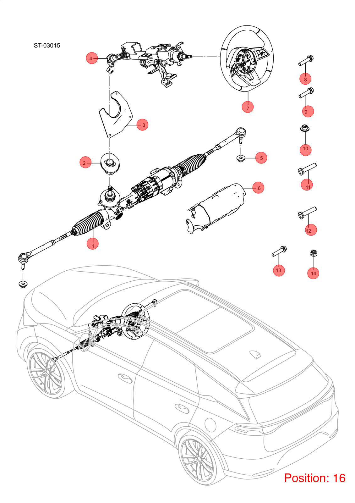 BYD Steering column OEM 1268674900 STHA3404100 FOR Tang 1268674900-BYD_OEM
