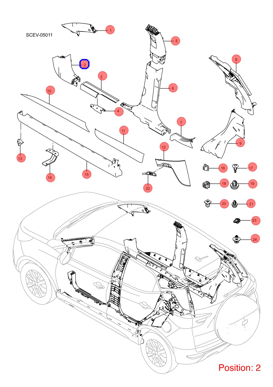 BYD A-pillar trim panel OEM 1269788900 SCH5402130A FOR Atto3 Yuan 1269788900-BYD_OEM