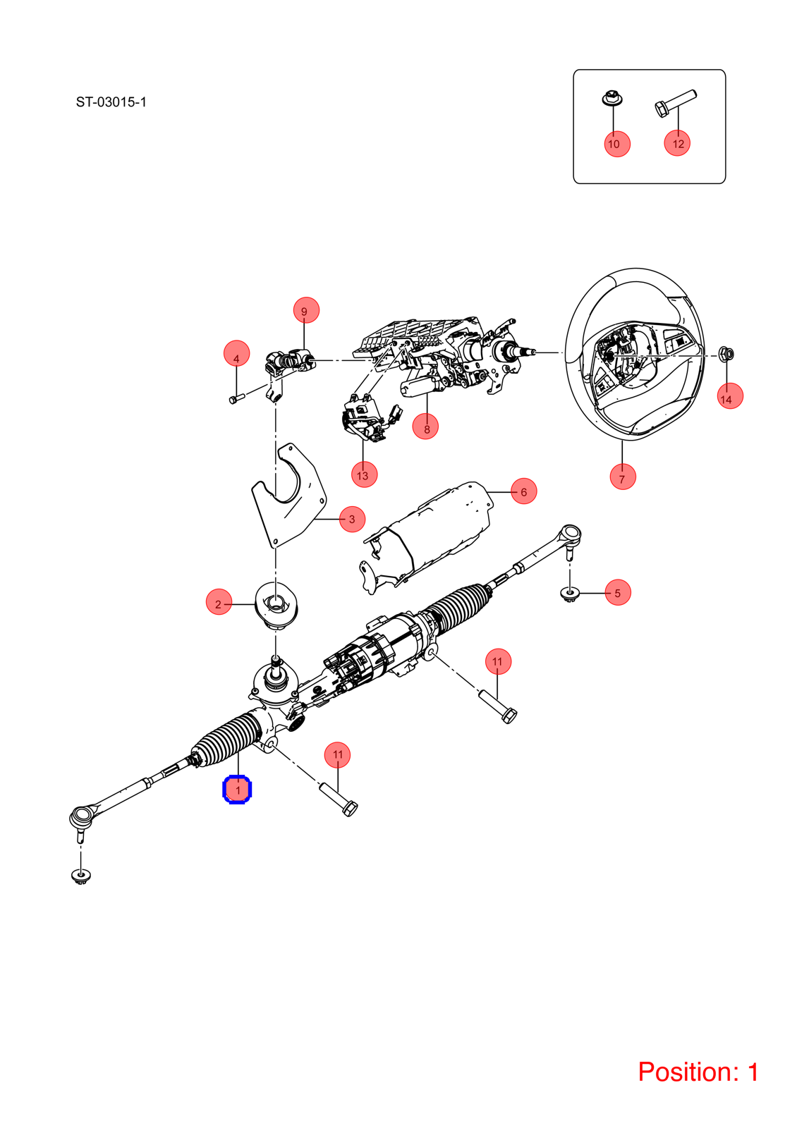 BYD Steering gear OEM 1272103500 STHA3421010 FOR Tang 1272103500-BYD_OEM