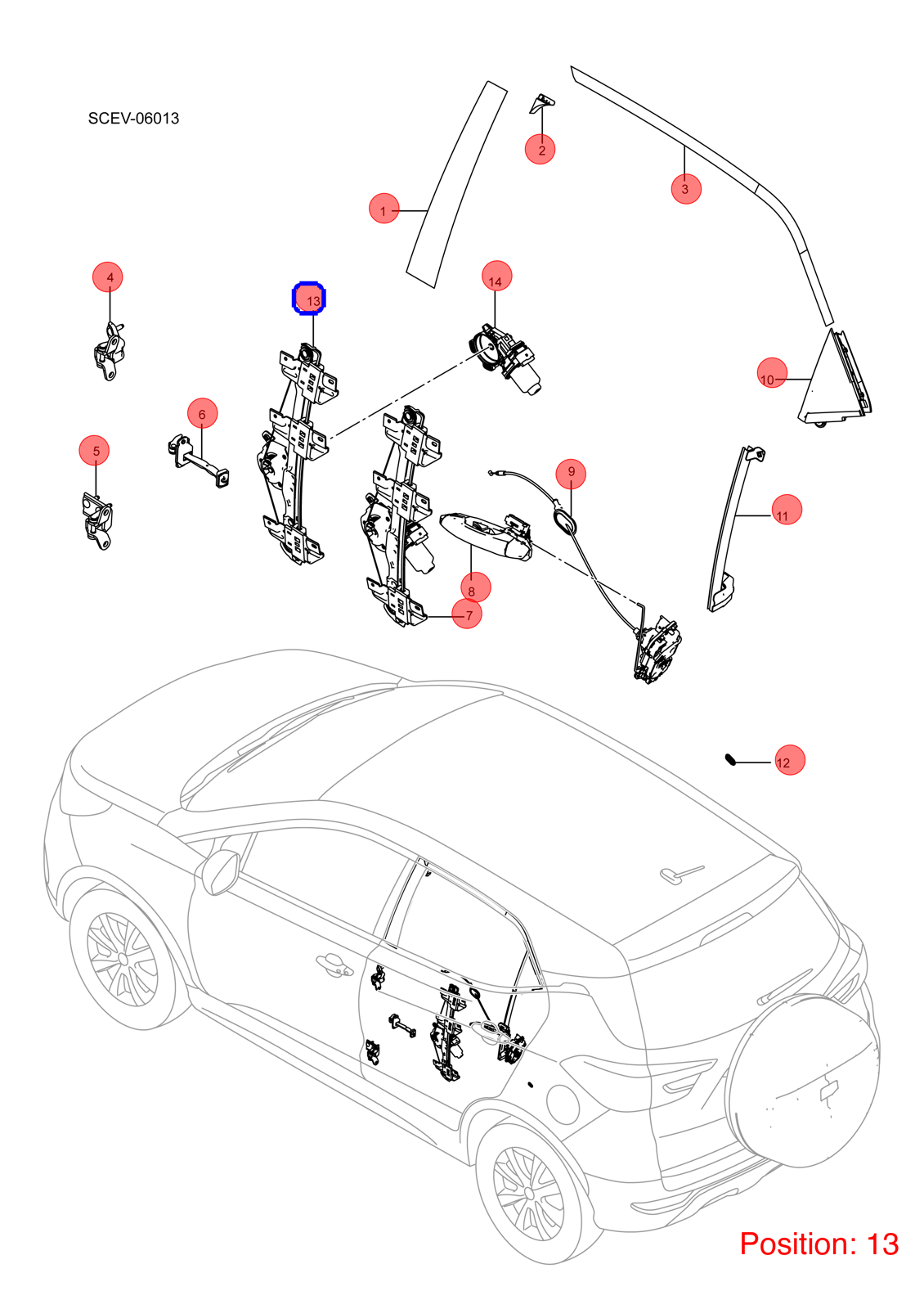 BYD Window Regulator OEM 1274244300 SCH6204120A FOR Atto3 Yuan 1274244300-BYD_OEM