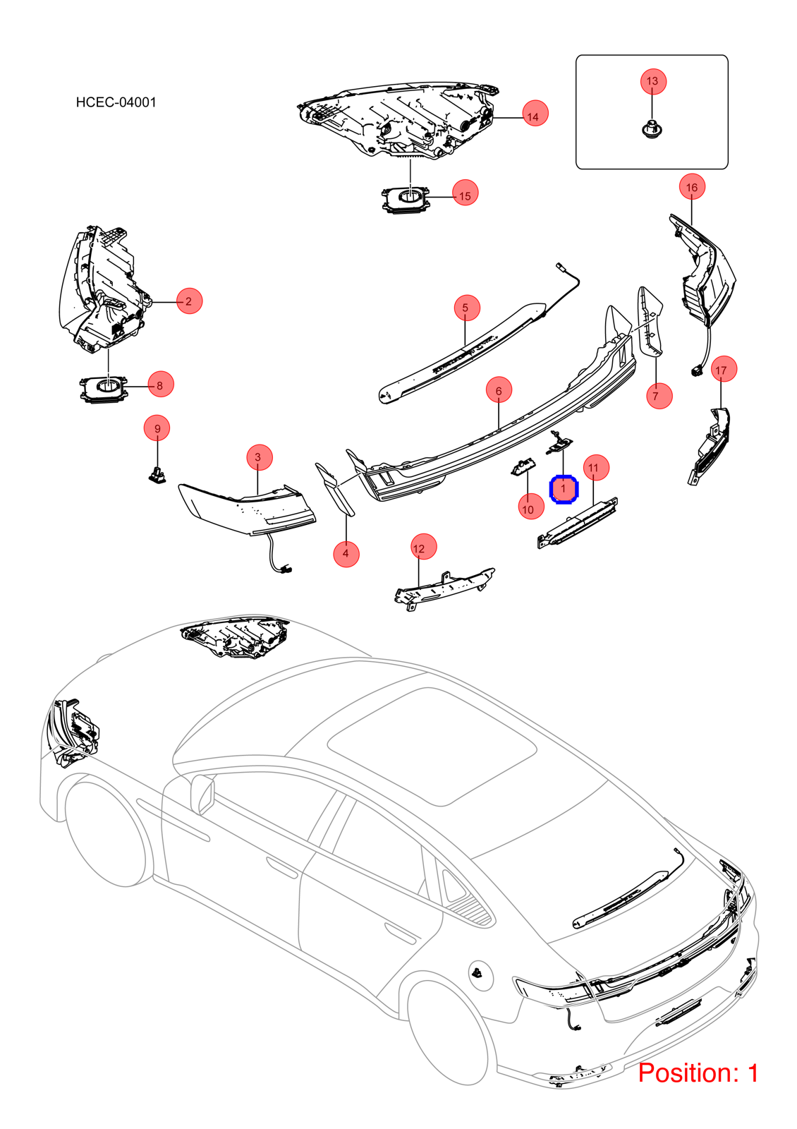 BYD Tailgate switch OEM 1278006900 HC3642800 FOR Han 1278006900-BYD_OEM