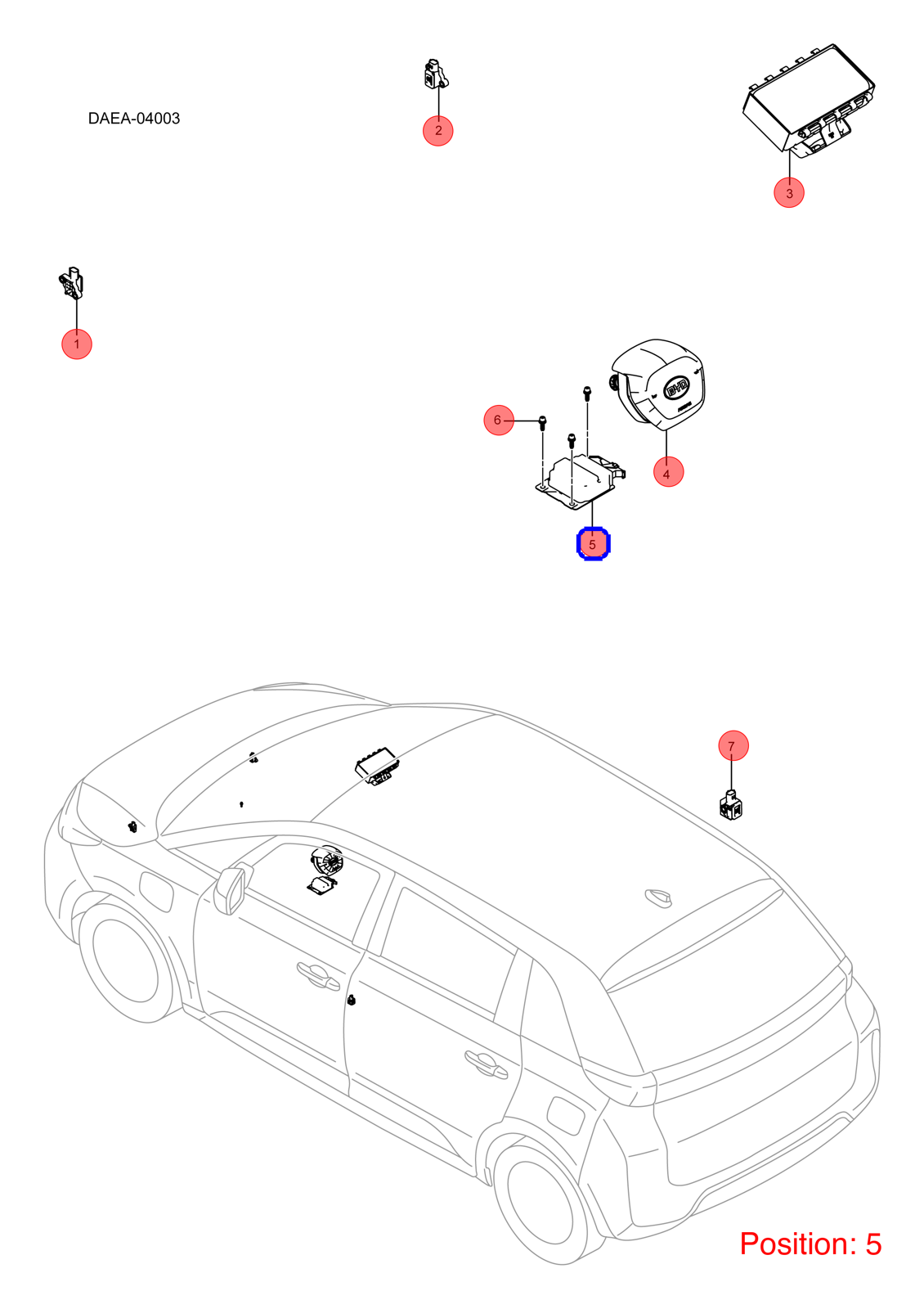 BYD Airbag computer OEM 1281959500 DAEA3658100 FOR D1 1281959500-BYD_OEM