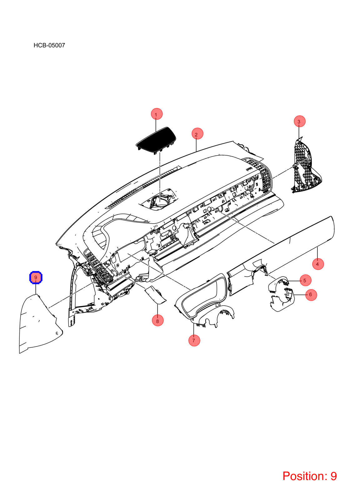 BYD Instrument panel side trim OEM 1282411000 HC530683000A7 FOR Han 1282411000-BYD_OEM
