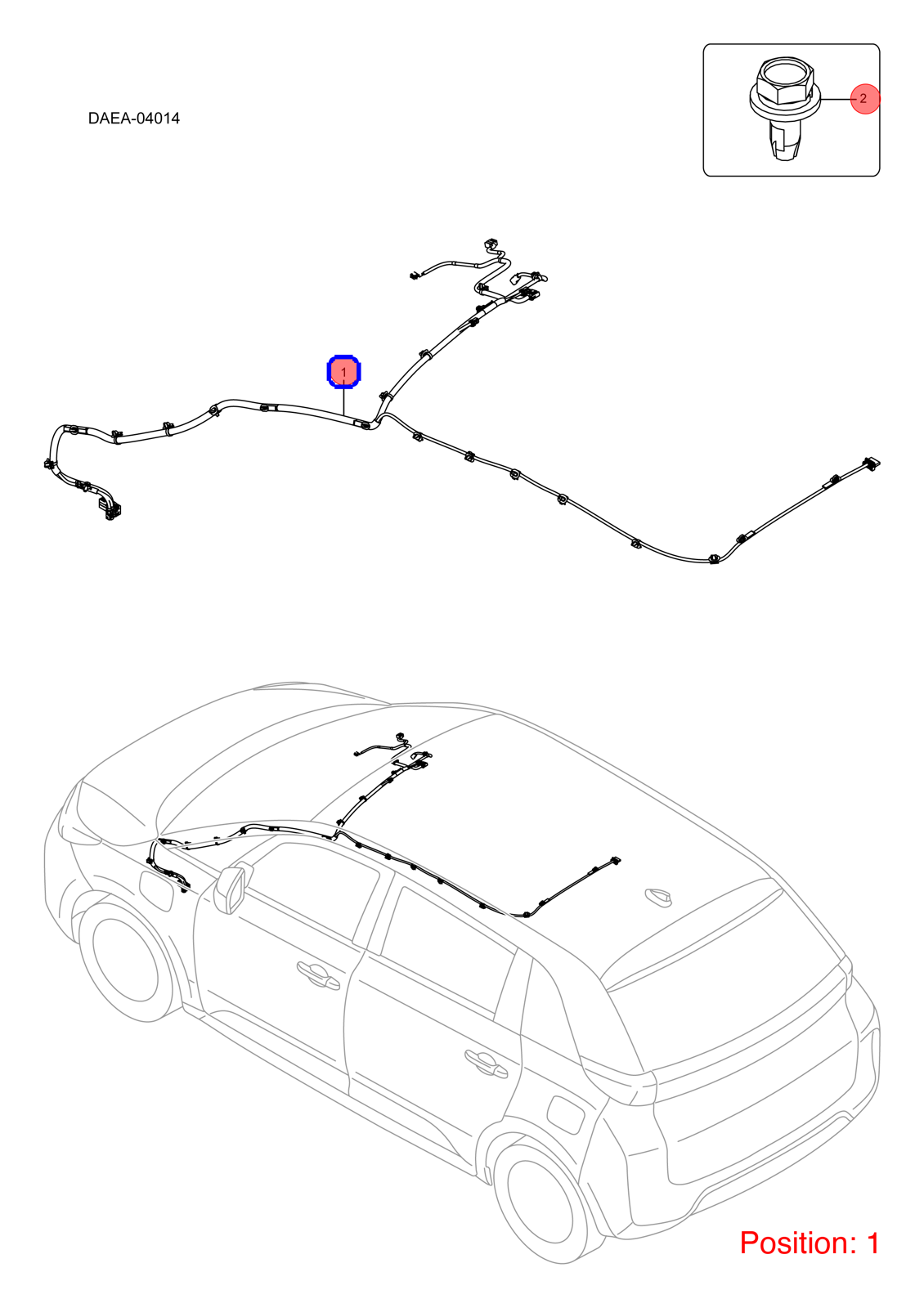 BYD Roof wiring harness OEM 1282623700 DAEA4002800B FOR D1 1282623700-BYD_OEM