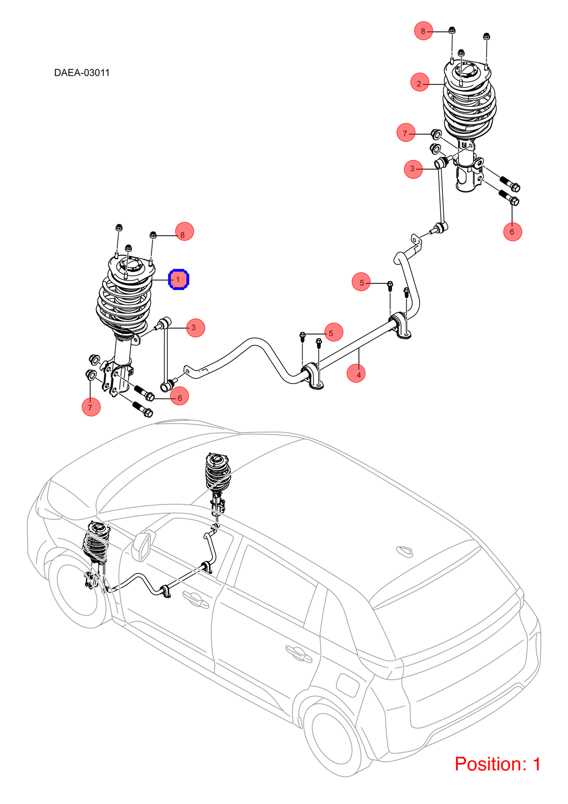 BYD Shock absorber OEM 1283438700 DAEA2905010 FOR D1 1283438700-BYD_OEM